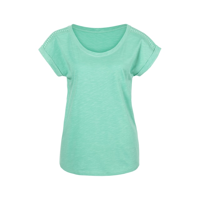Vivance T-Shirt, (Packung, 2er-Pack), mit Häkelspitze an der Schulter im  Online-Shop bestellen