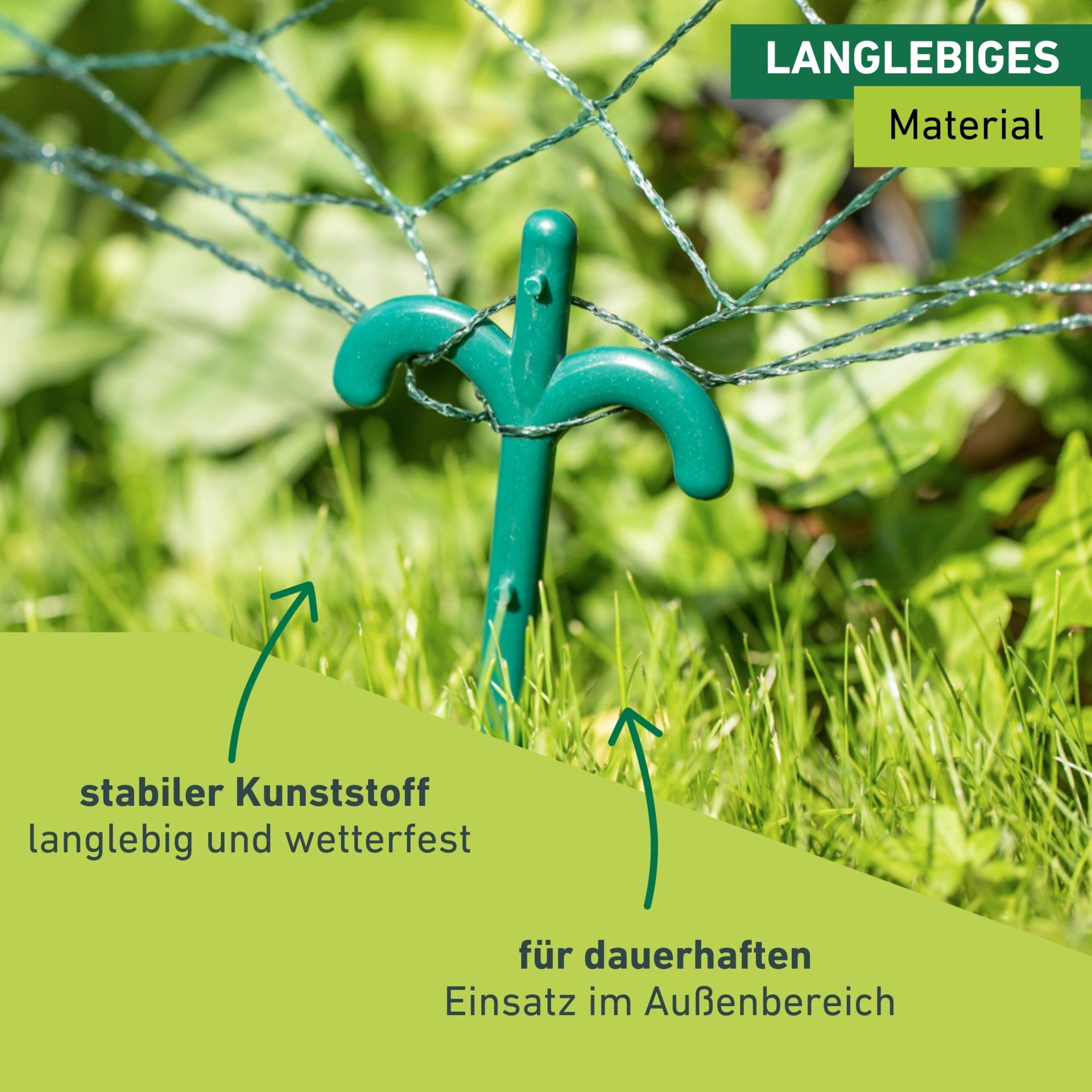 Windhager Gartenvlies »Vielzweckstäbe universell einsetzbar, 10 Stk.« Packung, 10 Stk. tlg. Erdspieß für Folien und Vlies, 25 cm, grün