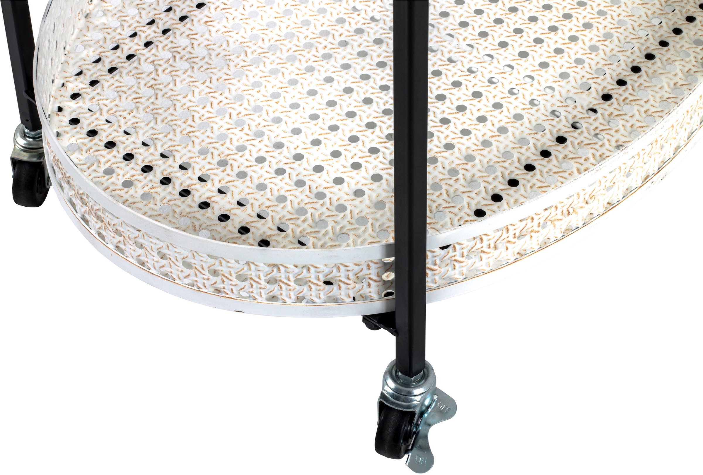 HAKU Servierwagen »Dinett, Kaffeetisch, Küchenwagen, Serviertisch, Teewagen, Trolley« 1 Stk. tlg. oval - aus Metall Weiß B/T/H 60/40/70 cm