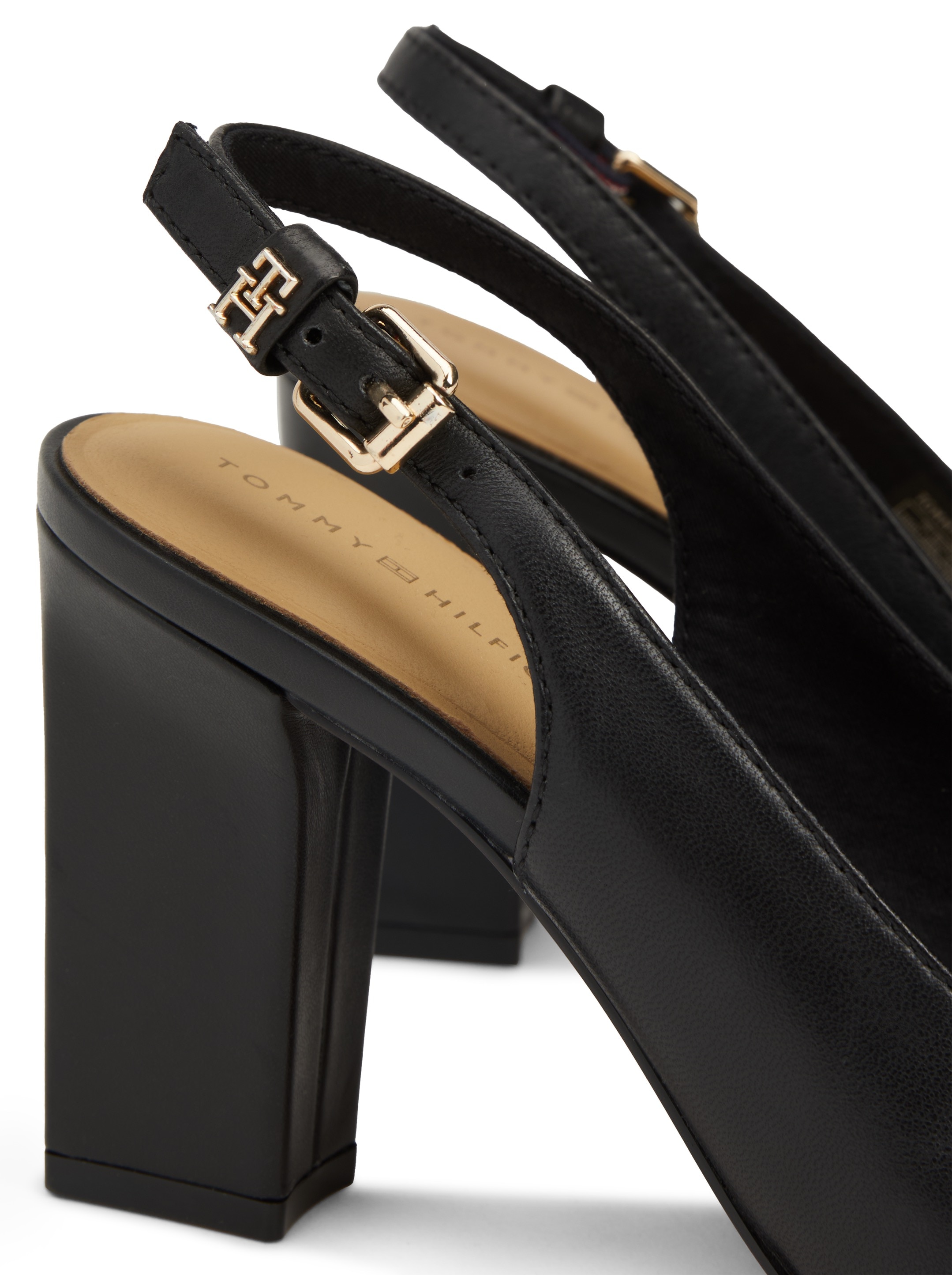 Tommy Hilfiger Slingpumps »TH BLOCK HIGH HEEL PUMP«, Abendschuh, Festtagsschuh, Riemchenpumps in spitzer Form