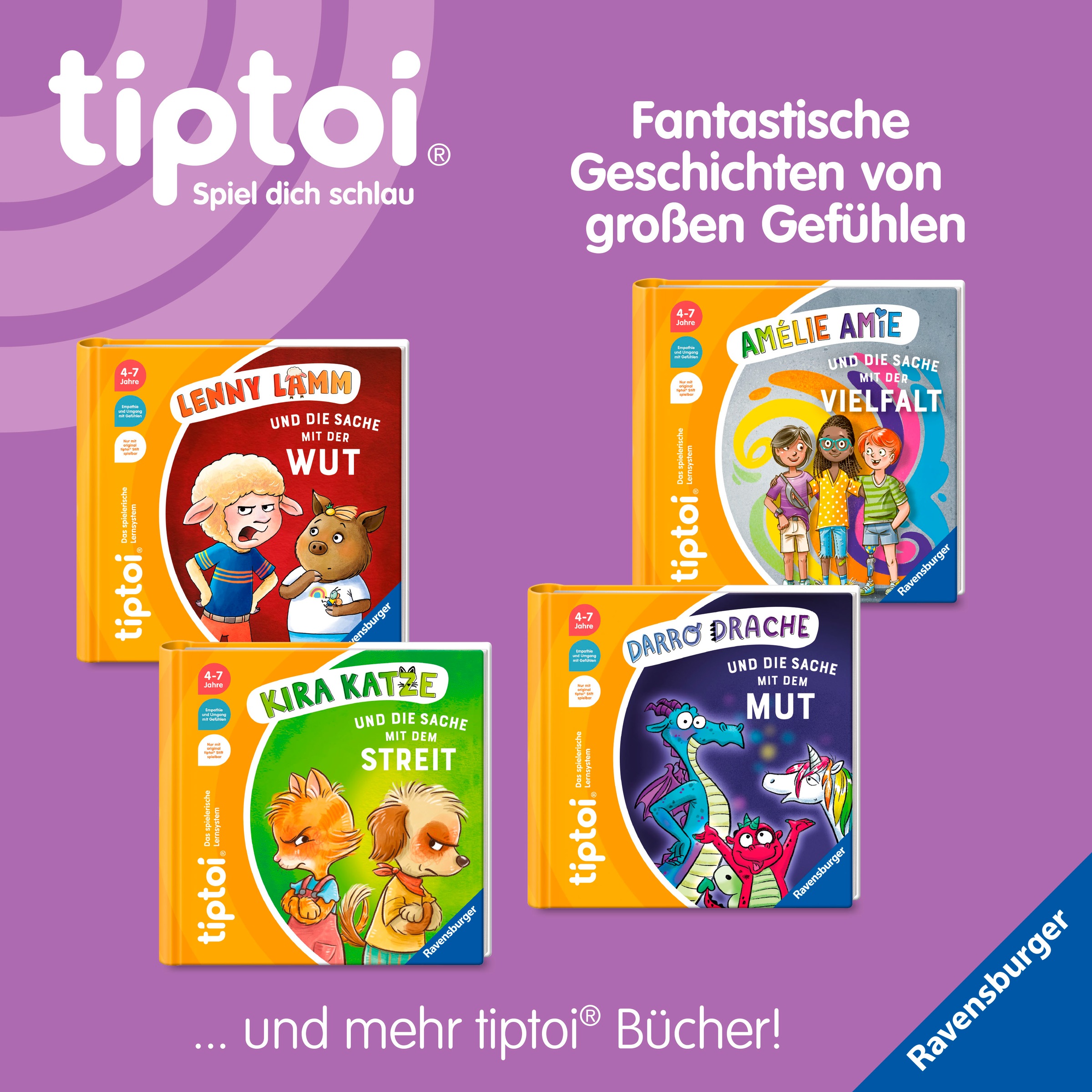 Ravensburger Buch »tiptoi® Bildergeschichten über den Umgang mit Gefühlen«, - Kira Katze und die Sache mit dem Streit; Made in Europe