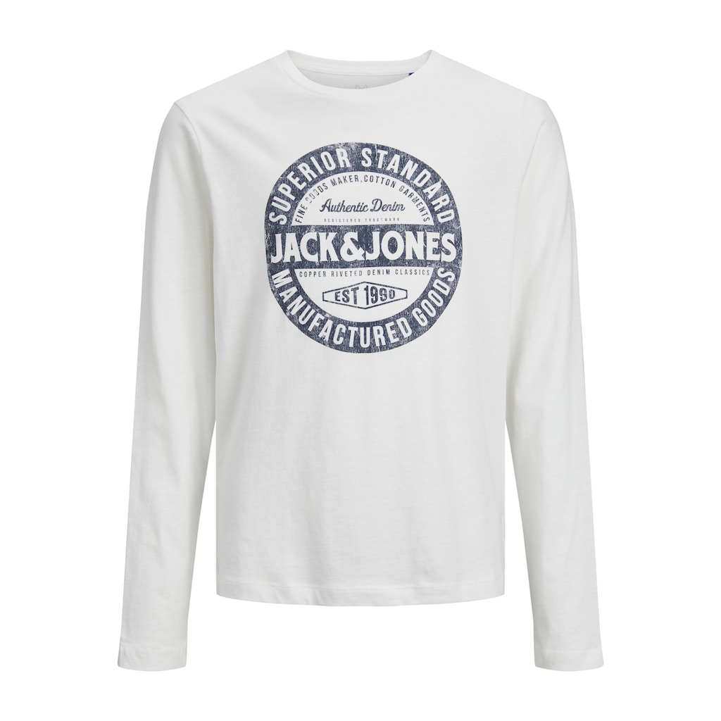 Jack & Jones Junior Langarmshirt »JJEJEANS TEE LS O-NECK 23/24 NOOS JNR«