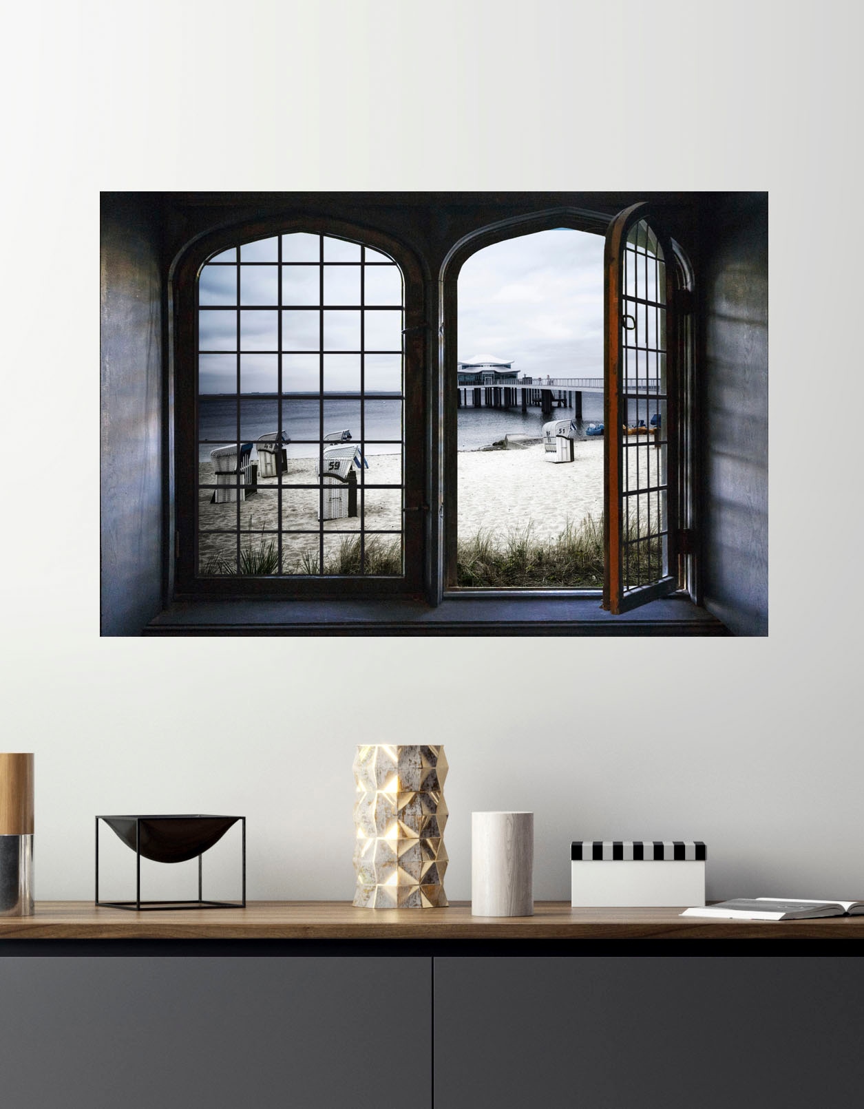 queence Wandsticker »Nordsee«, Wandsticker, Wandbild, selbstklebend, 3D, Fenster
