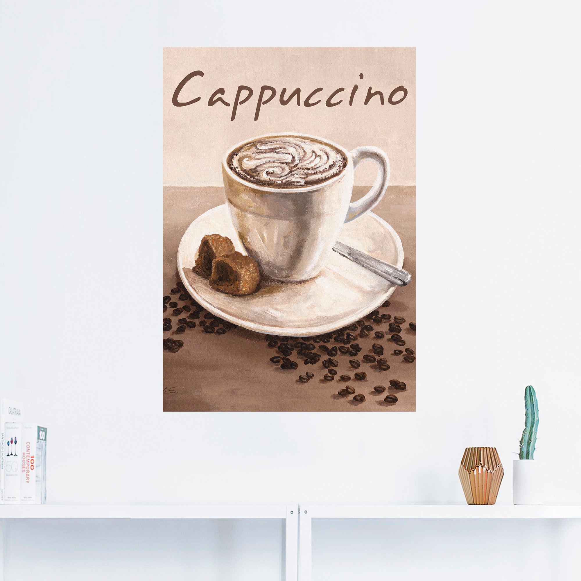 Artland Wandbild »Cappuccino - Kaffee«, Kaffee Bilder, (1 St.), als Leinwandbild, Poster, Wandaufkleber in verschied. Größen