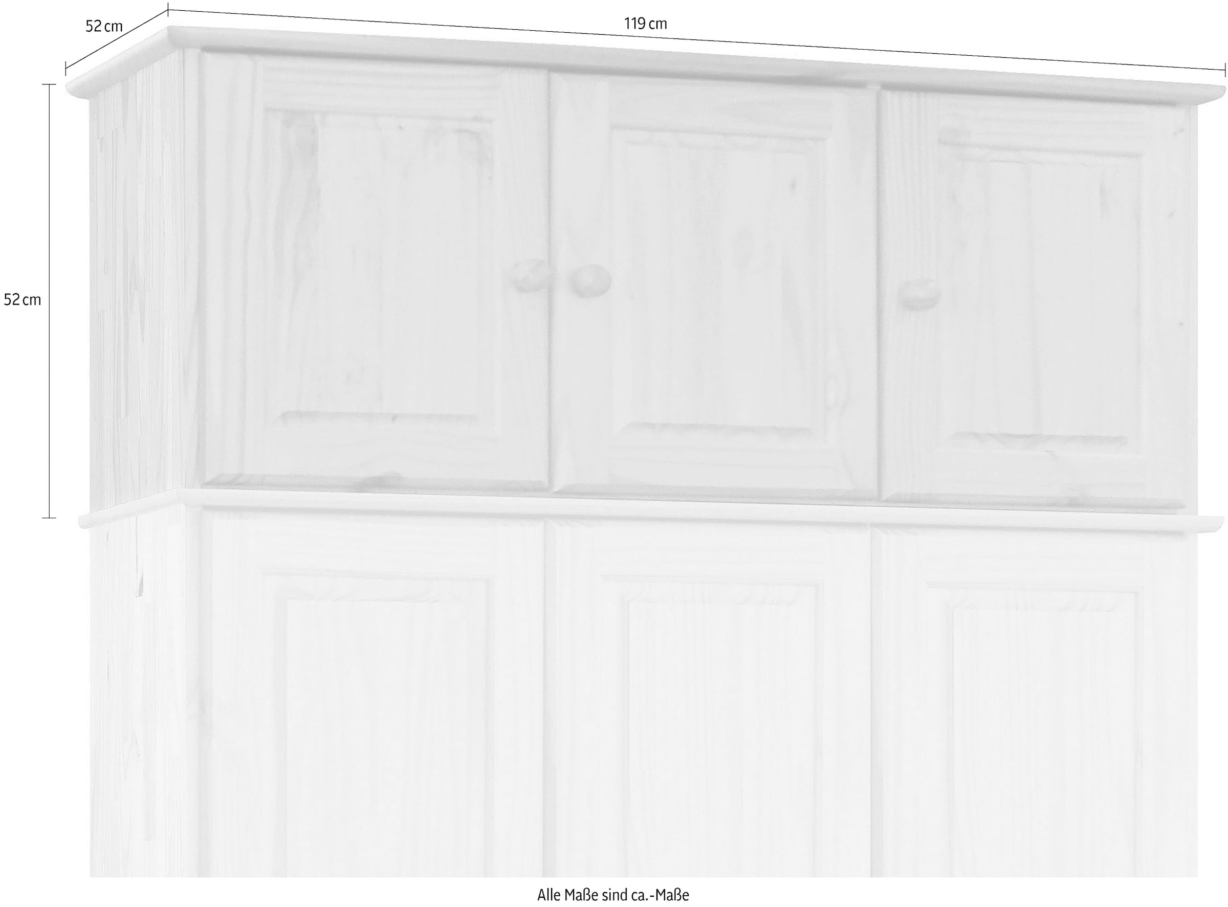 Möbilia Aufsatzschrank 1 Stk. tlg. gefertigt aus massivem Kiefernholz