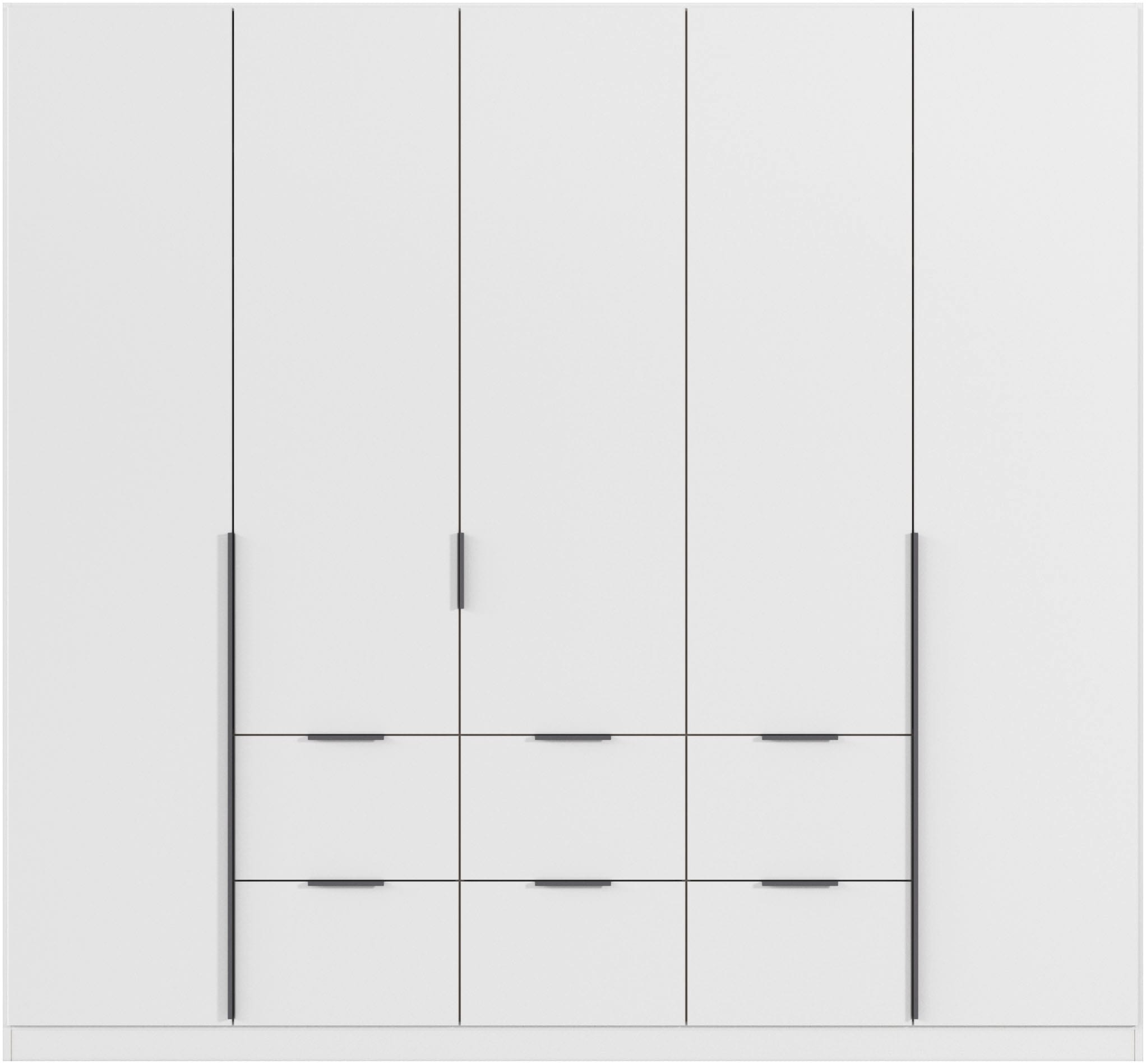 rauch Drehtürenschrank »Kleiderschrank Schrank Garderobe AGORDO mit Dekor- oder Hochglanzfront«, (in zwei Griff-Farben mit Dekor- oder Hochglanzfront), mit Außenschubkästen, in 6 Breiten und 2 Höhen MADE IN GERMANY