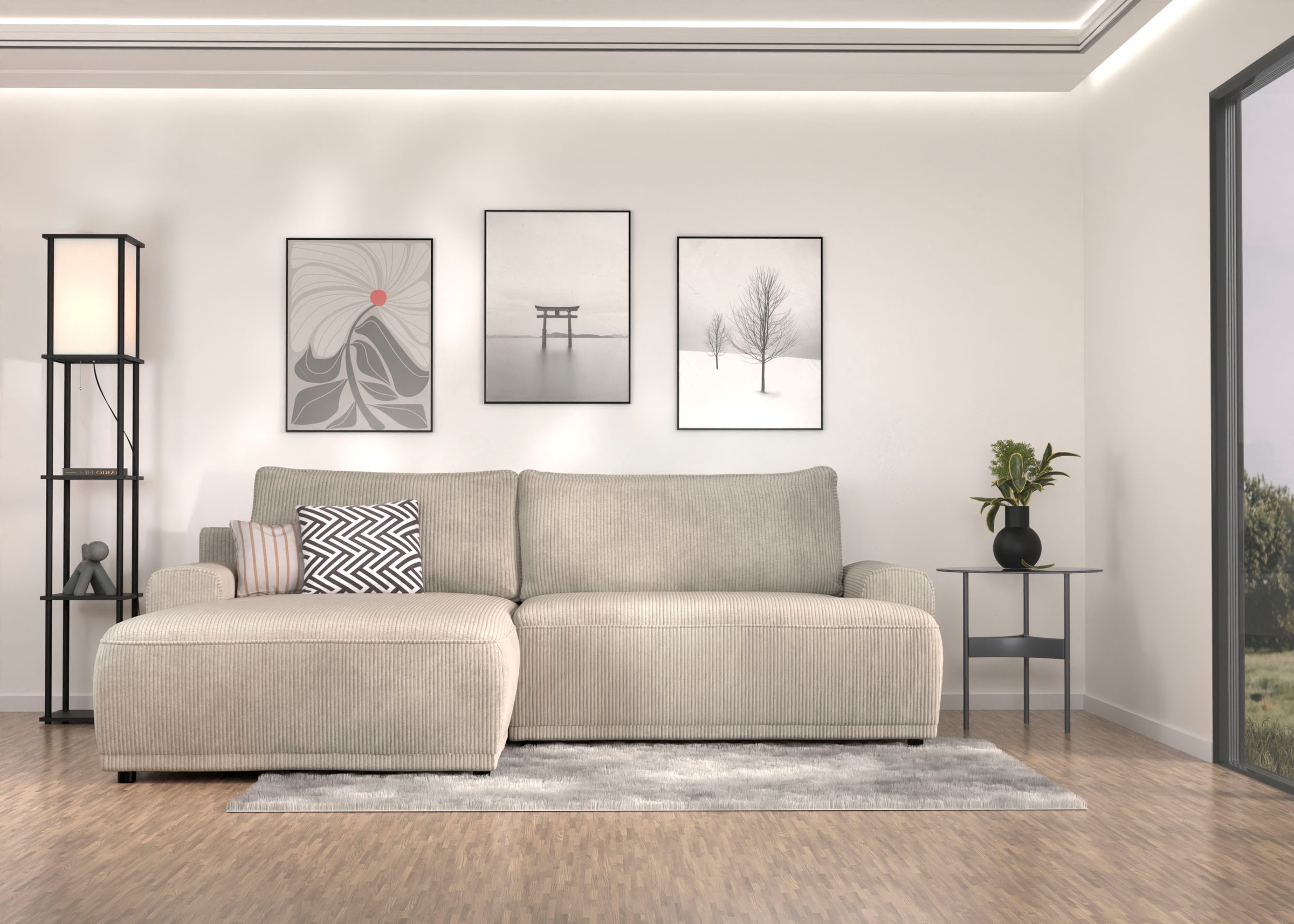 TRENDMANUFAKTUR Ecksofa »Fordon, Schlafsofa mit Bettkasten, Couch in L-Form günstig online kaufen