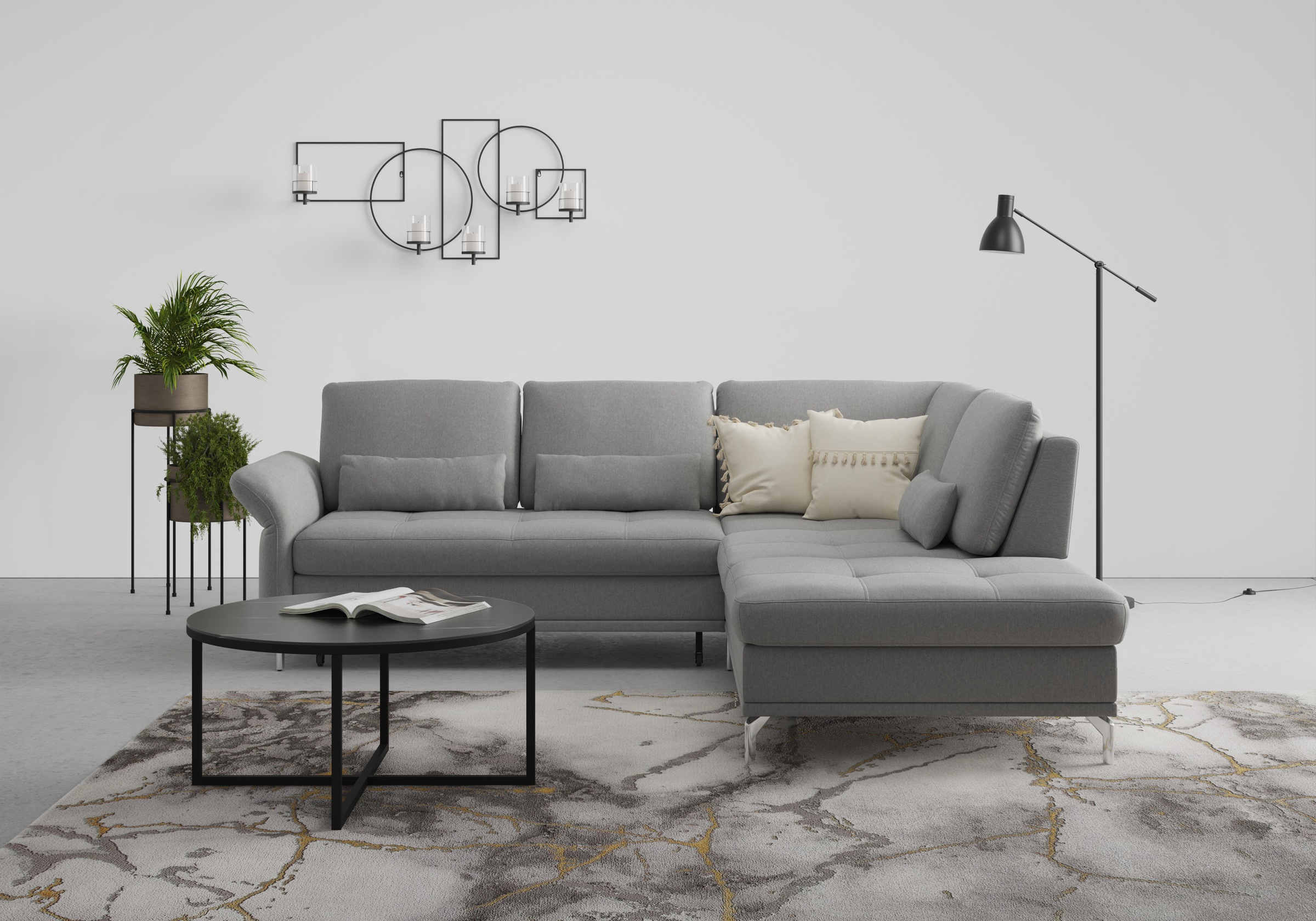 Home affaire Ecksofa »Palm Beach L-Form« Federkern, mit Sitztiefenverstellu günstig online kaufen