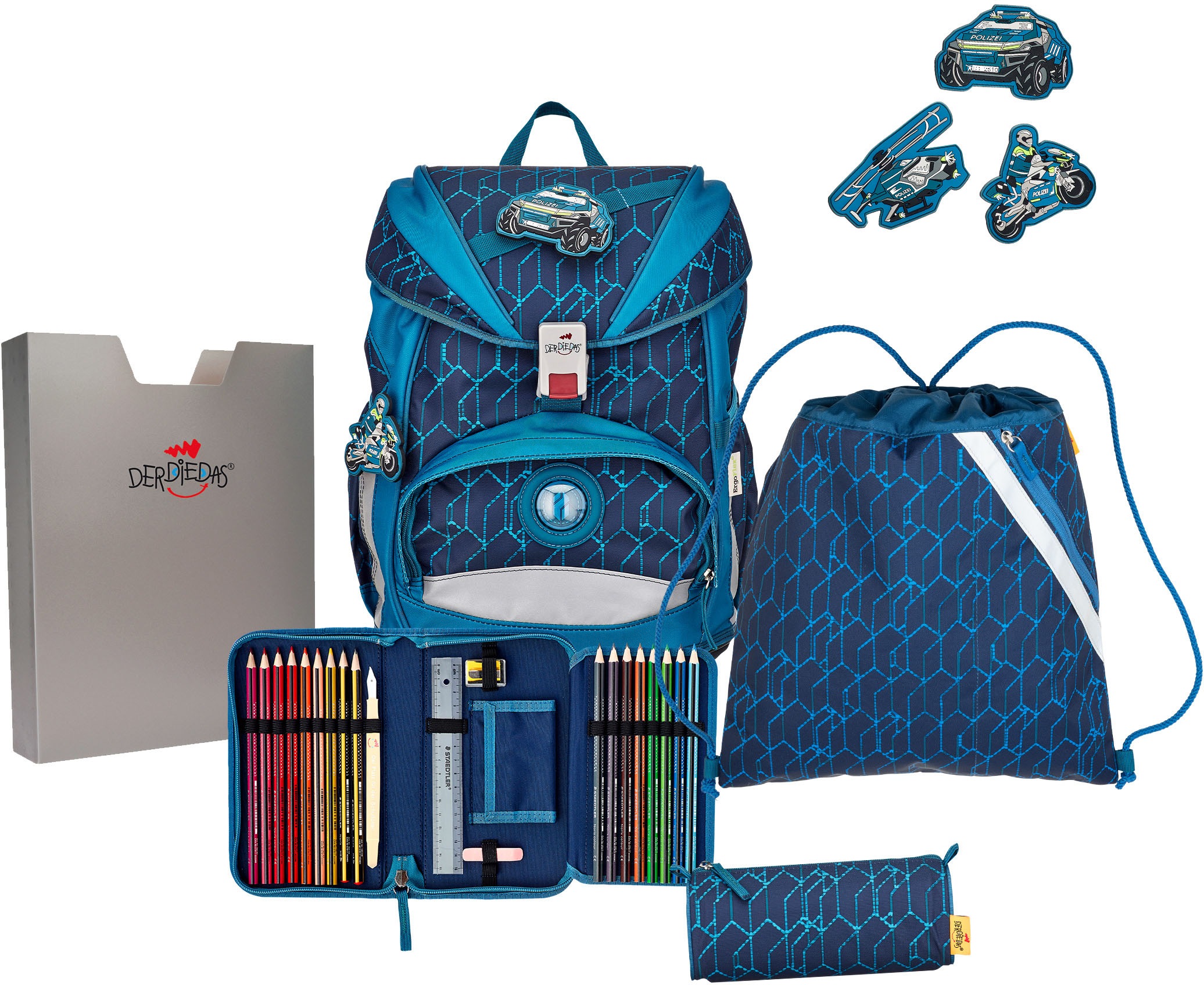 DERDIEDAS Schulrucksack »ErgoFlex, Blue Speed« Reflektoren Blue Speed