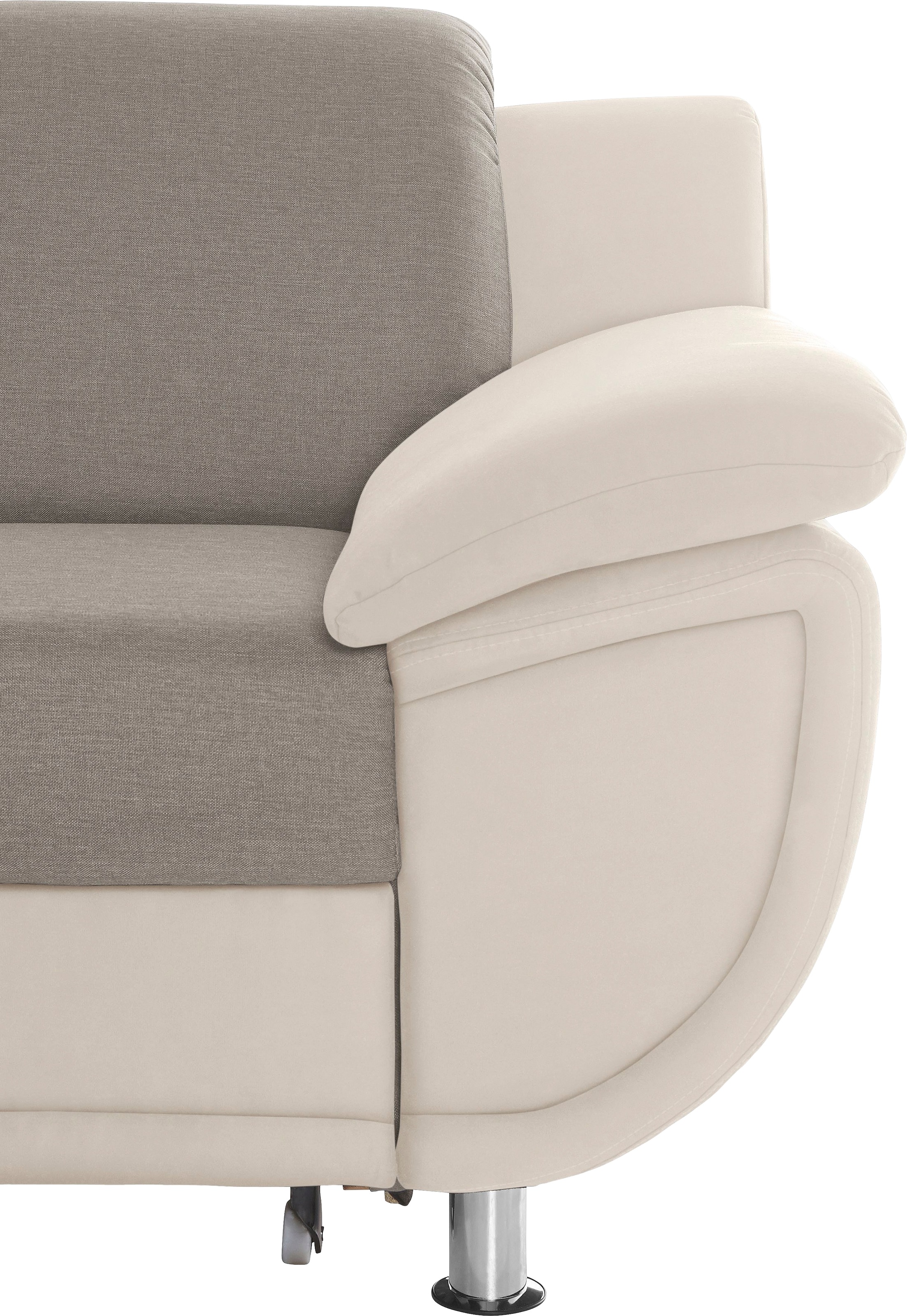 TRENDMANUFAKTUR Wohnlandschaft »Rondo 3, zeitlos und modern, im Materialmix, U-Form«, wahlweise für mehr Komfort mit Federkern, wahlweise mit Bettfunktion