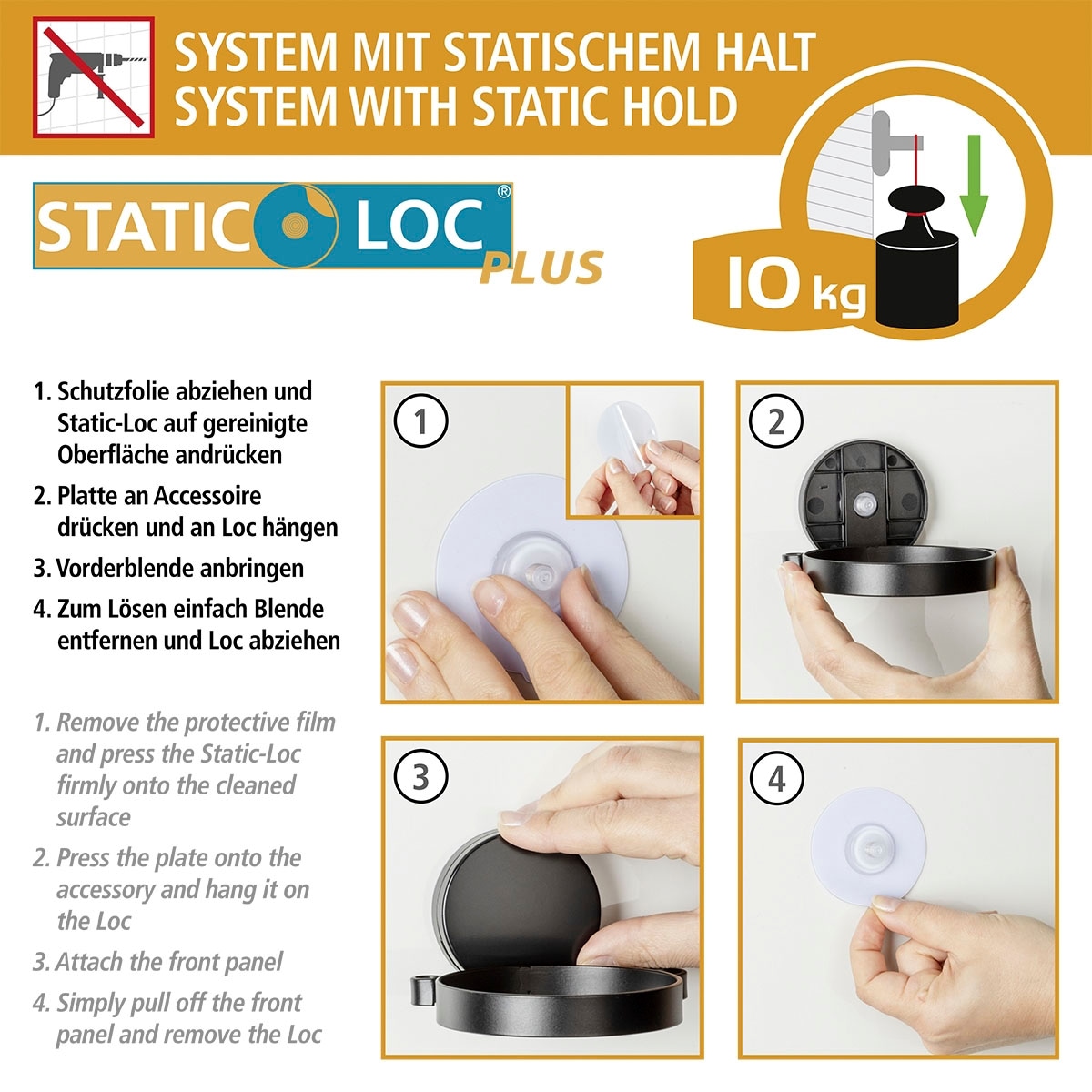 WENKO Duschregal »Static-Loc® Plus Pavia«, Badezimmer-Ablage, Befestigen ohne bohren