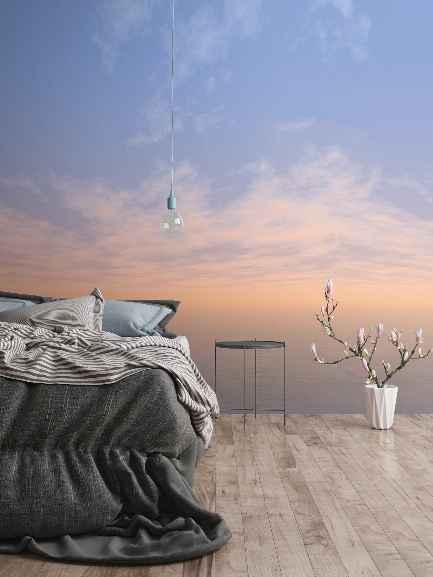 living walls Fototapete »Fototapete Sonnenaufgang«, matt-gemustert-neutral, Himmel Wolken Horizont Tapeten Wohnzimmer Schlafzimmer Küche Blaue