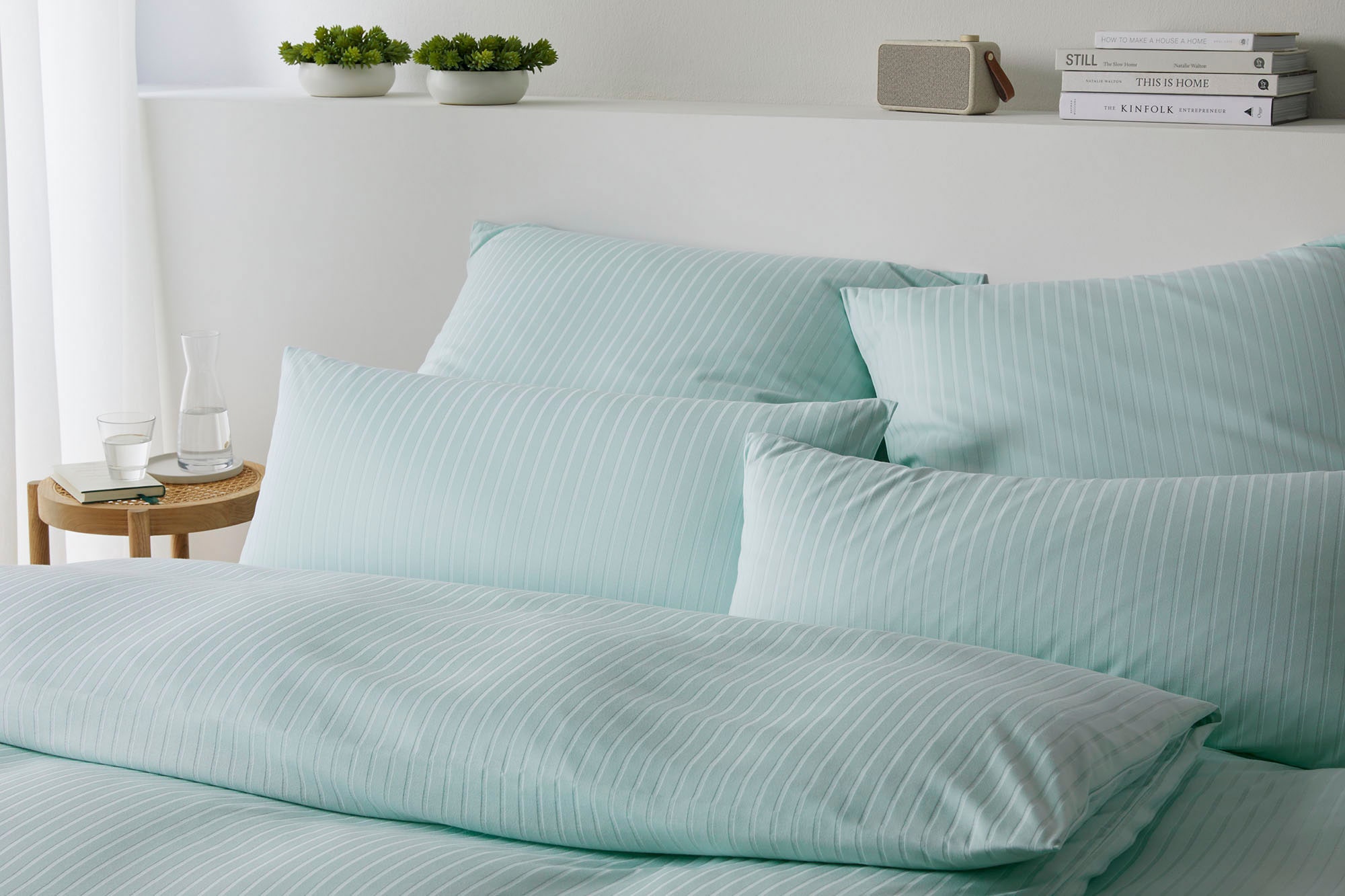 Elegante Bettwäsche »Solid Stripe« 2 Stk. tlg. angenehmes Hautgefühl