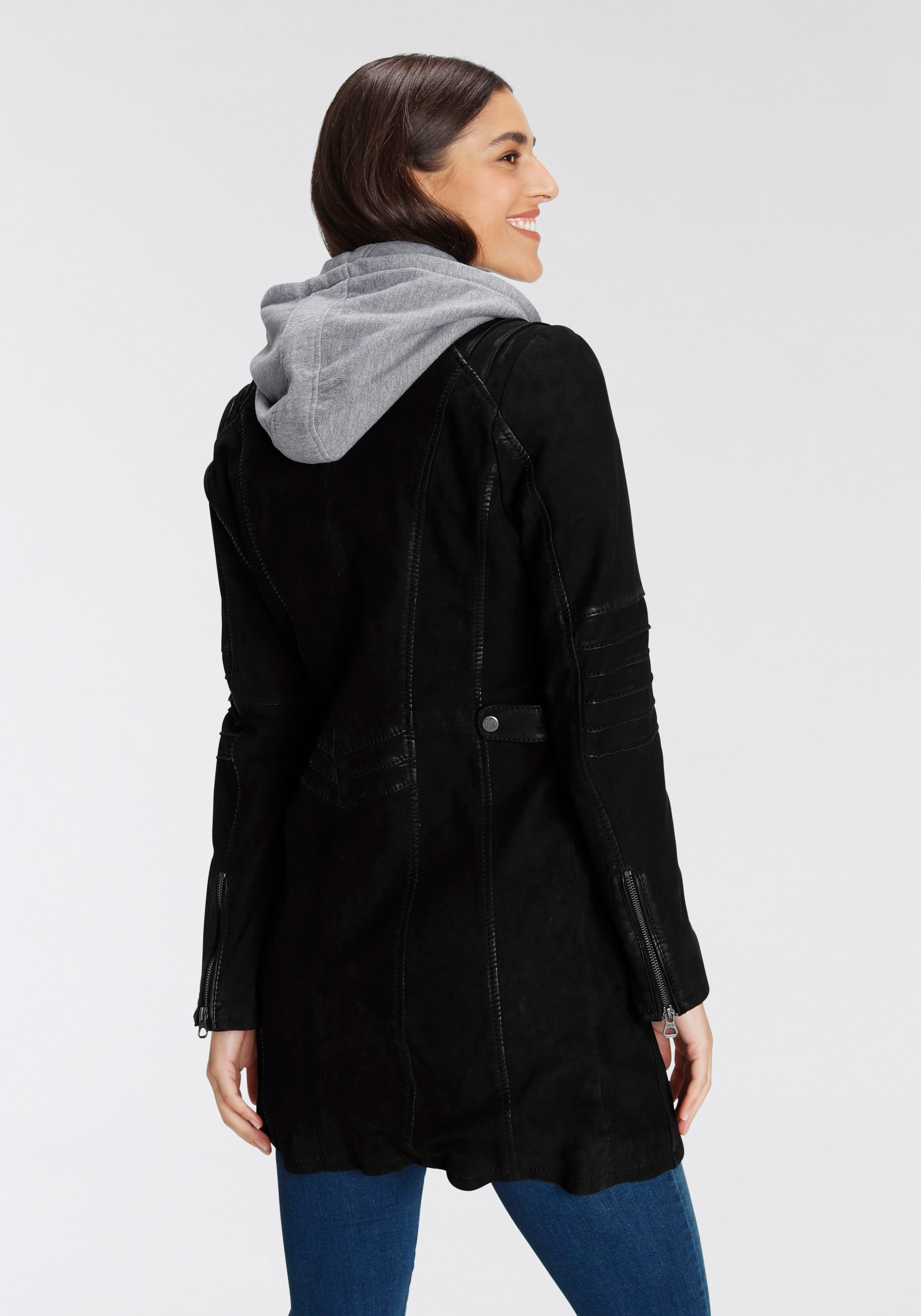 Riegeln Gipsy Taille mit der Lederjacke Kapuze, seitlichen mit bestellen »NILAH«, in online