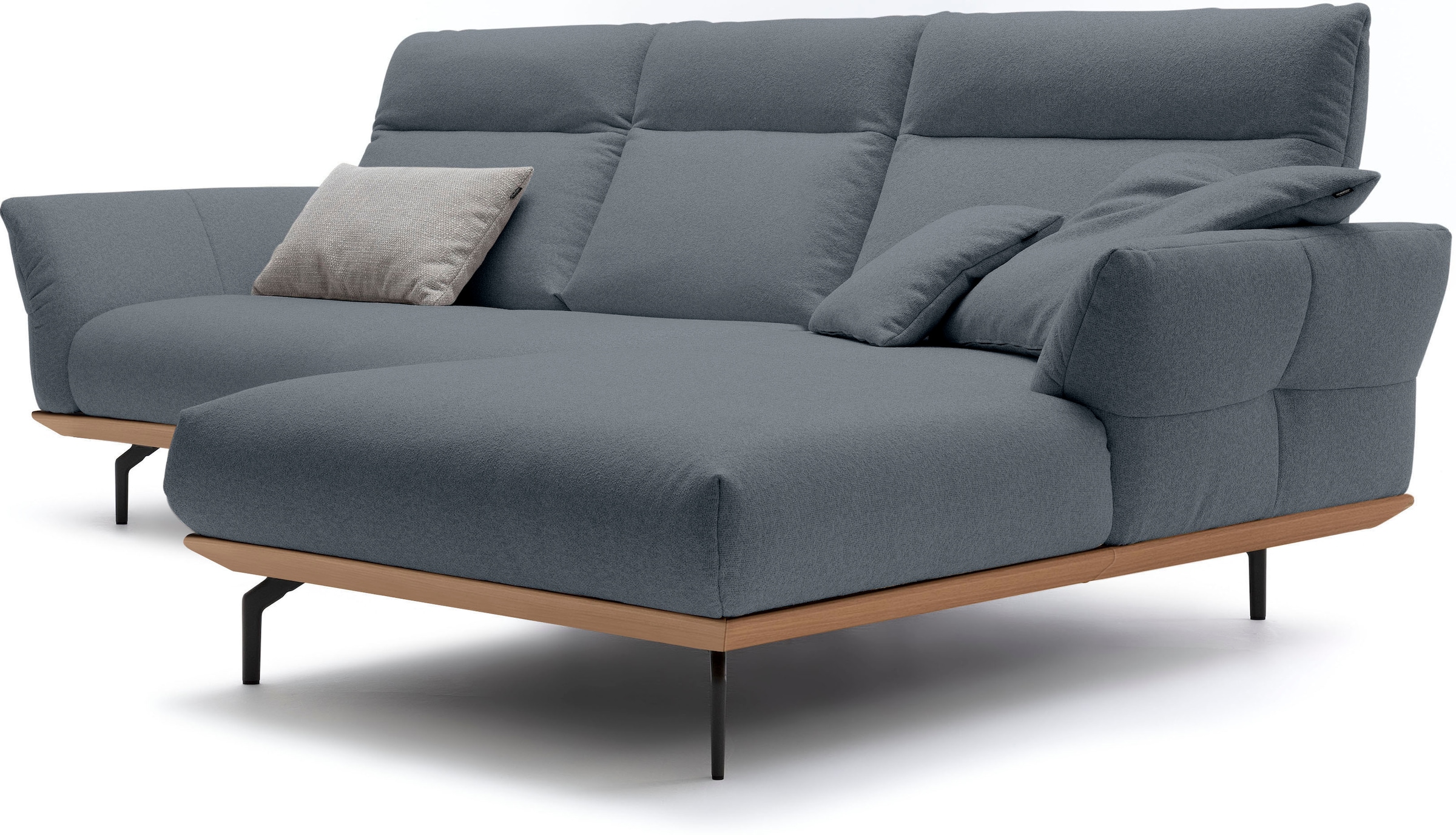 Creation BY ROLF BENZ Ecksofa »CR.460«, Sockel in Eiche, Alugussfüße in umbragrau, Breite 298 cm