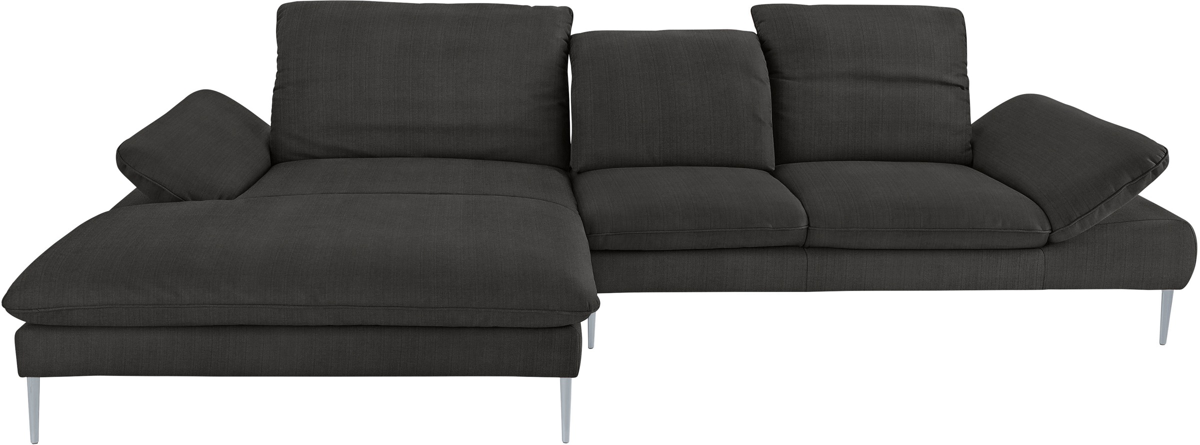 W.SCHILLIG Ecksofa »enjoy&MORE, Designsofa, bequem, zeitlos und elegant, L-Form« mit Sitztiefenverstellung, Füße silber matt, Breite 340 cm