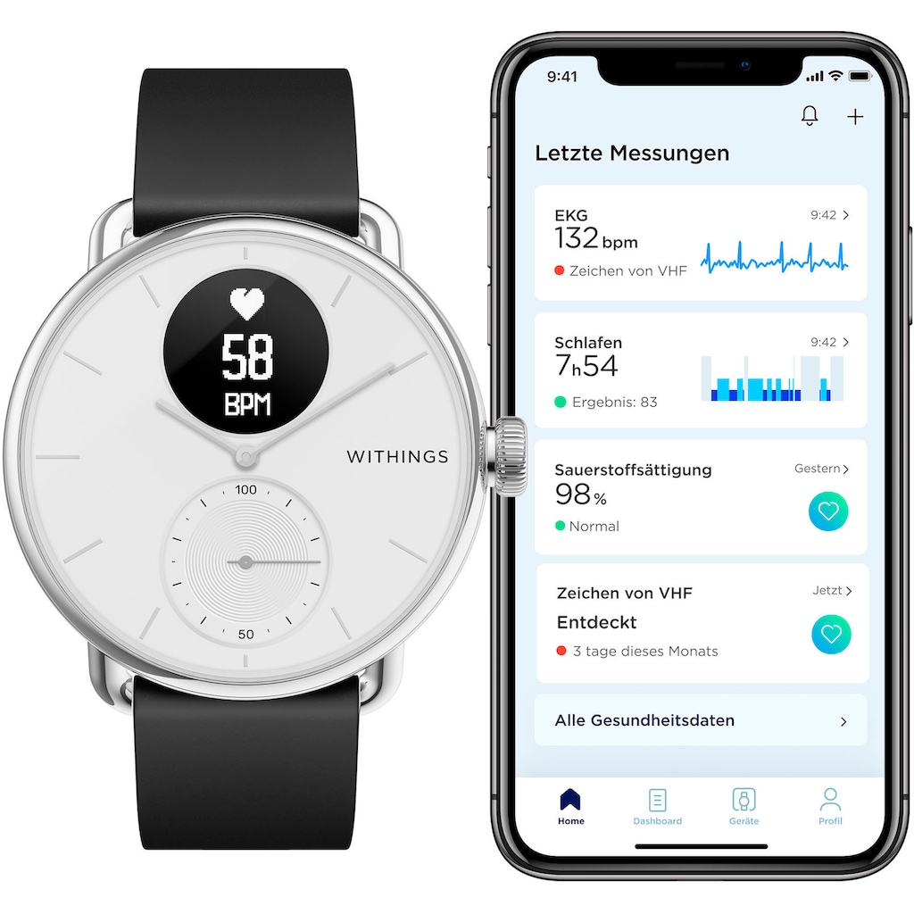 Withings Smartwatch »ScanWatch, 38mm«, (Proprietär)