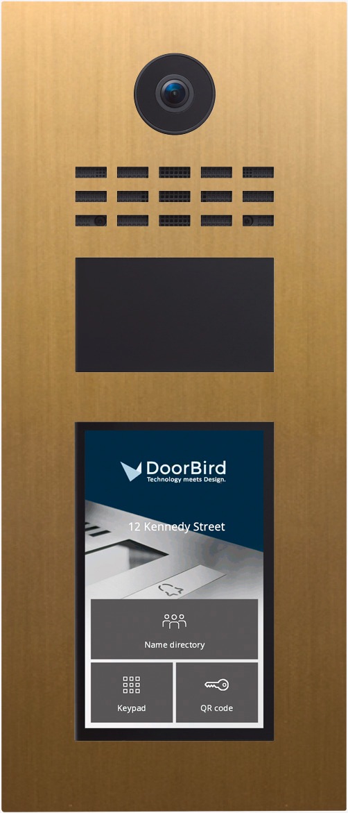 DOORBIRD Video-Türsprechanlage »D31TDV Video Türstation« Außenbereich Edelstahl Gold-Optik Display Modul: 17,78 cm (7 Zoll) ultrahelles...