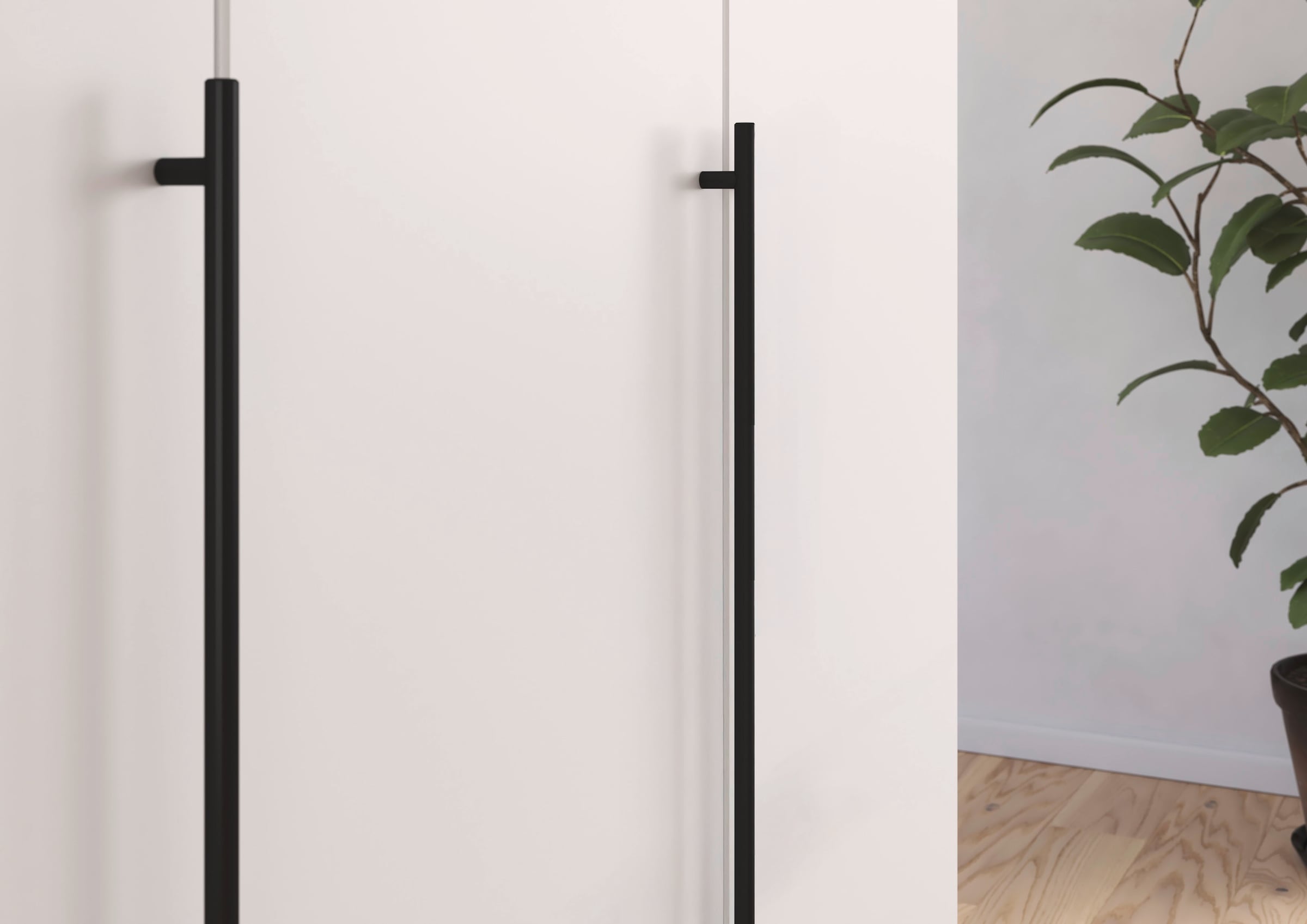 rauch Kleiderschrank »Drehtürenschrank Schrank Garderobe Wäscheschrank Schlafzimmer AVOLA«, (in 3 verschiedenen Ausstattungen BASIC/CLASSIC/PREMIUM), mit hochwertigen Stangengriffen in Schwarz aus Metall MADE IN GERMANY