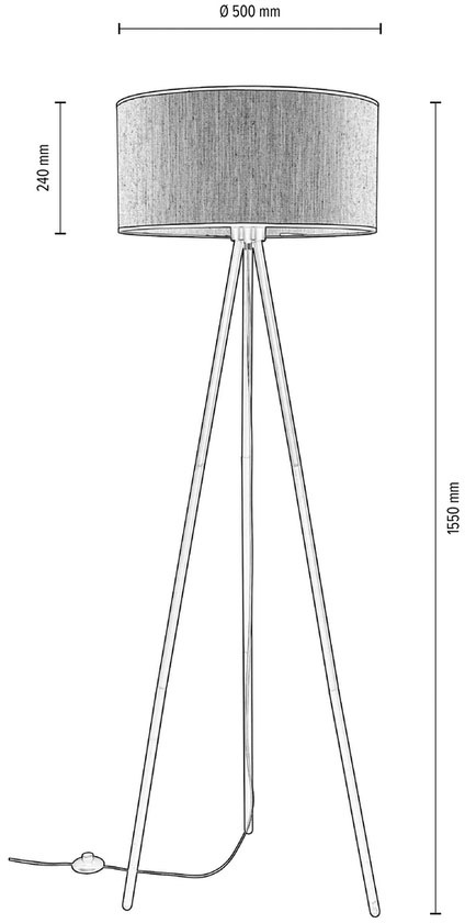 andas Stehlampe »Virrat, im skandinavischen Stil«, 1 flammig, Leuchtmittel E27 | Leuchtmittel wechselbar, Stehleuchte mit Leinenschirm, im zeitlosen Design, Made in Europe