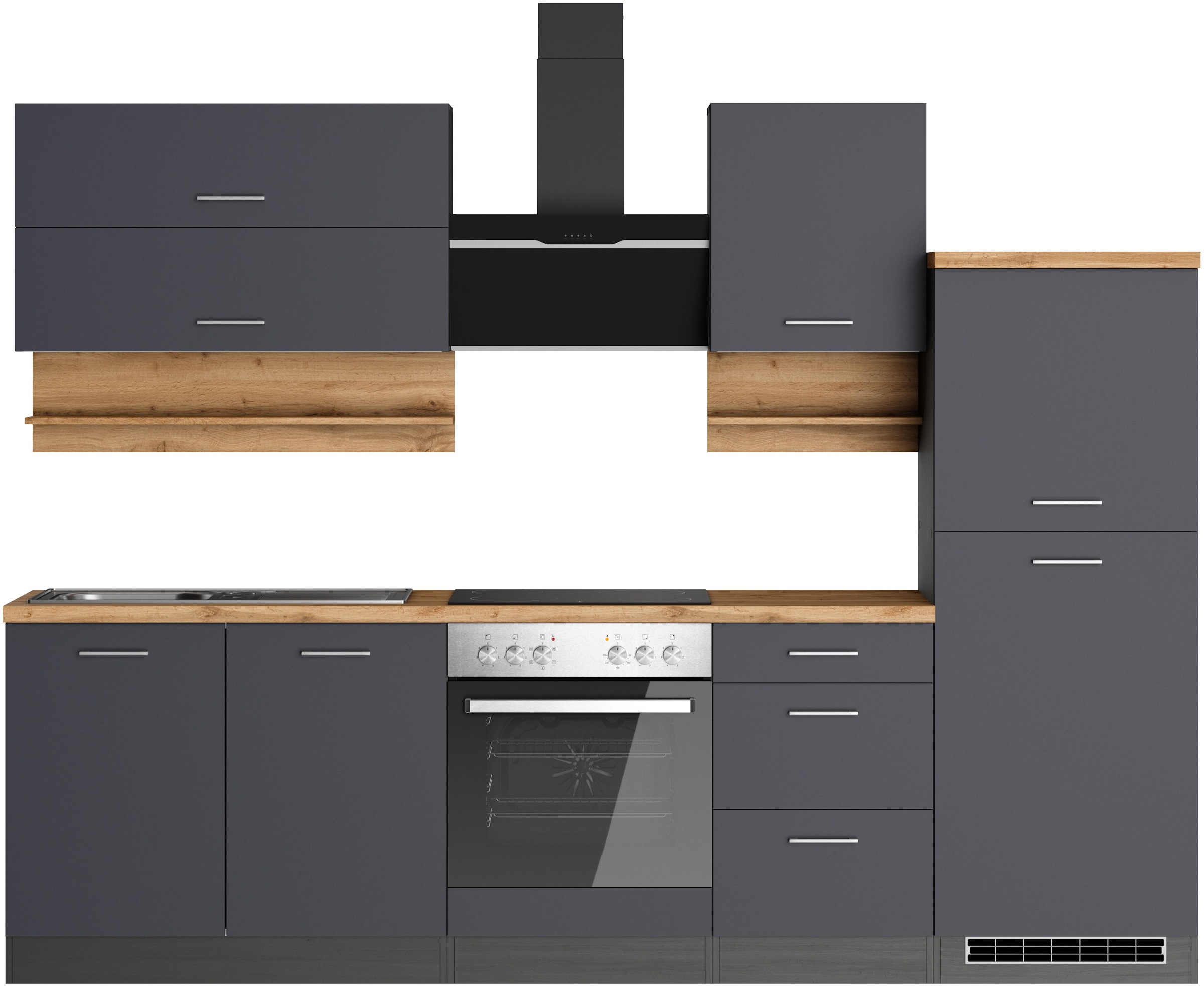 KOCHSTATION Küchenzeile »KS-Milan« 270 cm breit, robuste Metallauszüge, vie günstig online kaufen