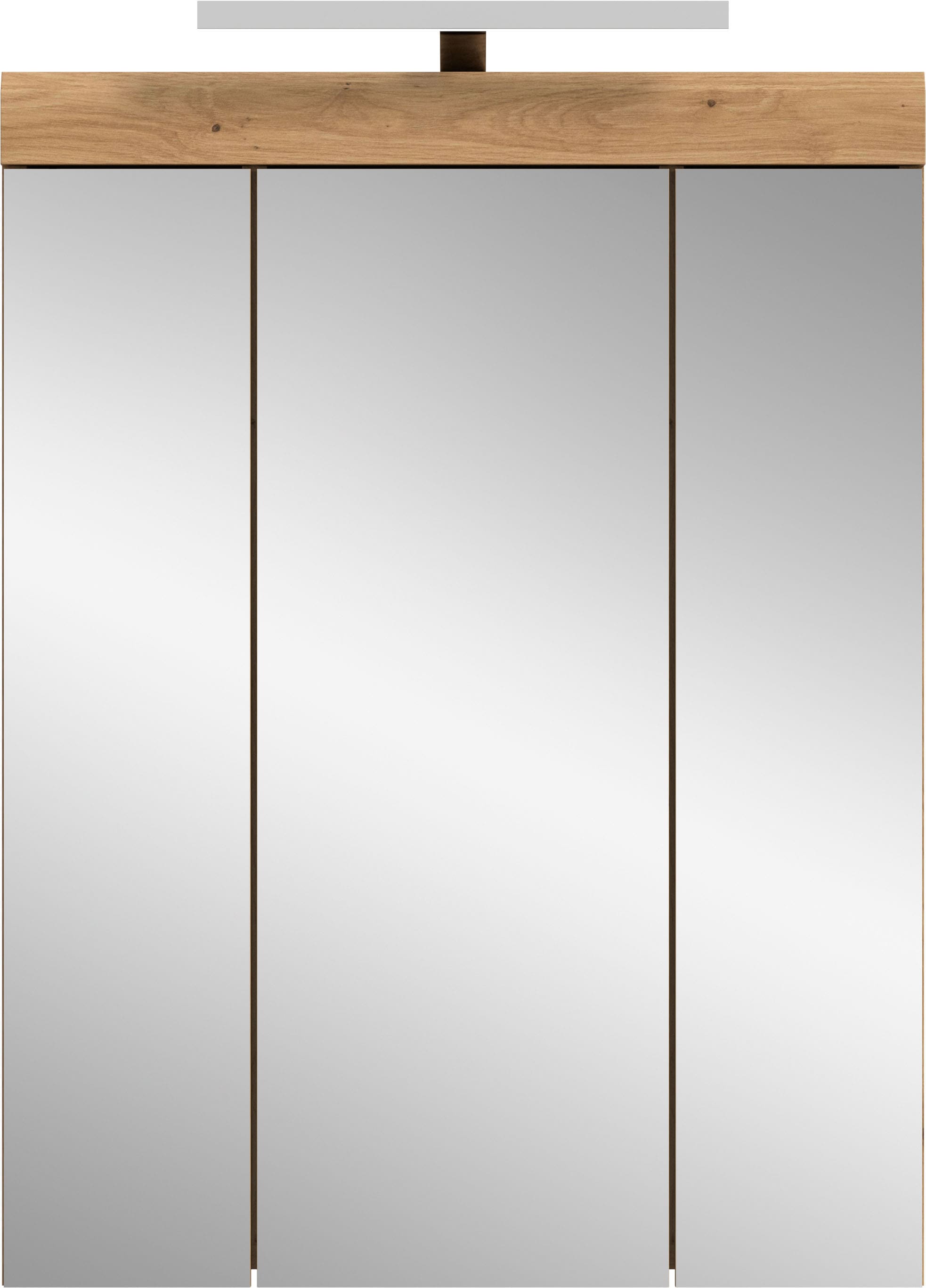 welltime Badezimmerspiegelschrank »SIENA, Breite 60cm, inkl. Beleuchtung, 3 Spiegeltüren, 9 Fächer« Set, TOPSELLER!,  in verschiedenen Farben erhältlich, Badmöbel, Badschrank, Schrank, Bad