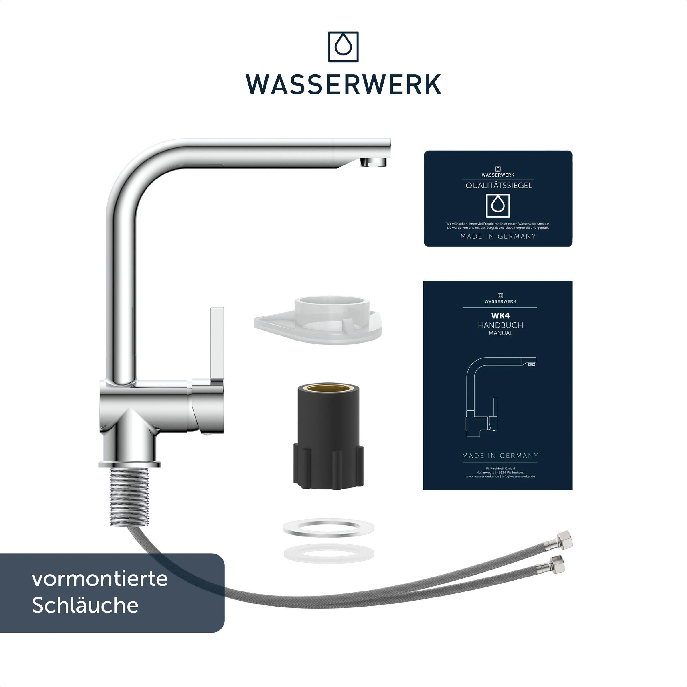 WASSERWERK Spültischarmatur »WK 4, Wasserhahn, Küche, Einhebelmischer«