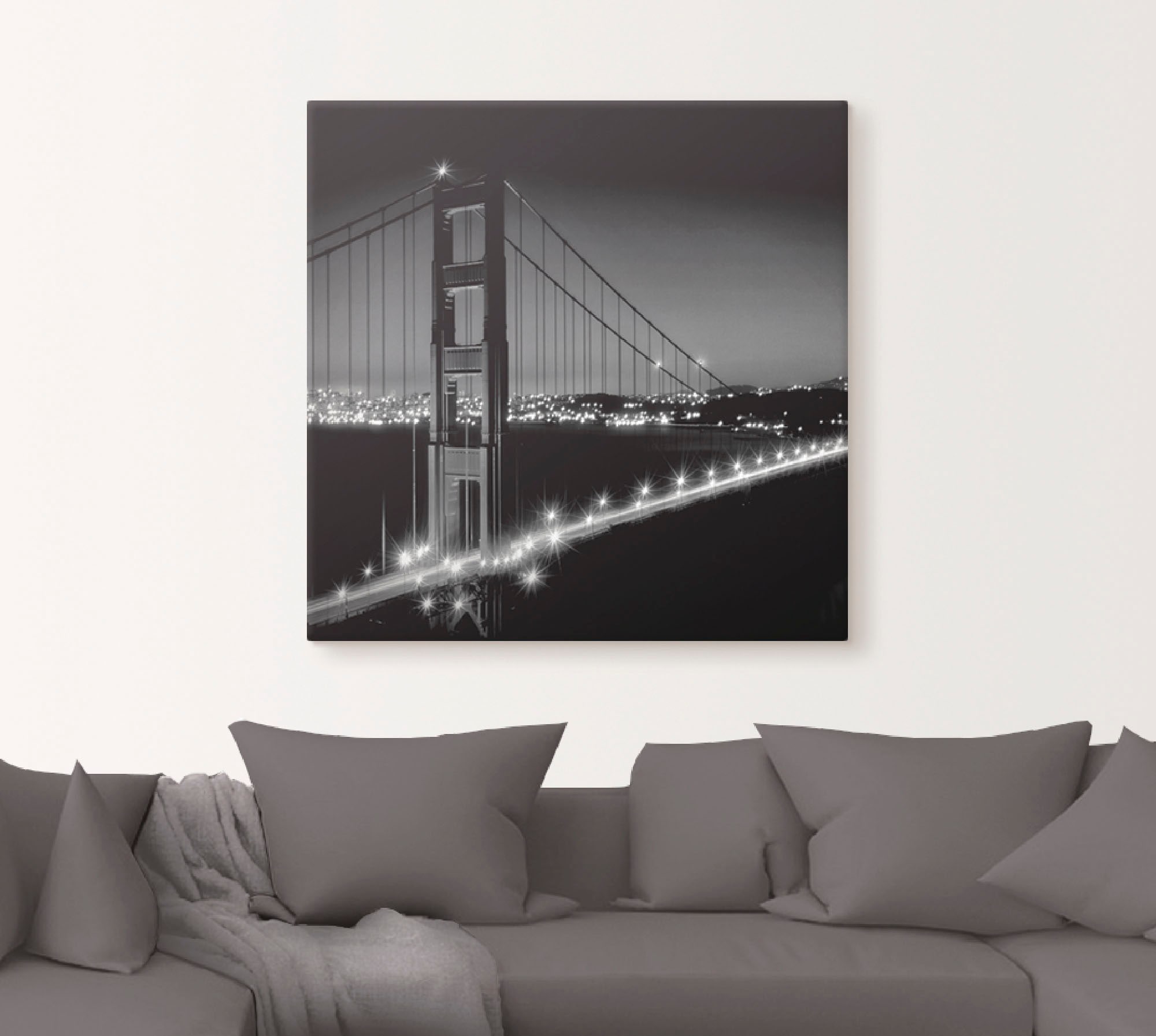 Artland Leinwandbild »Golden Gate Bridge am Abend I«, Amerika, (1 St.), auf günstig online kaufen