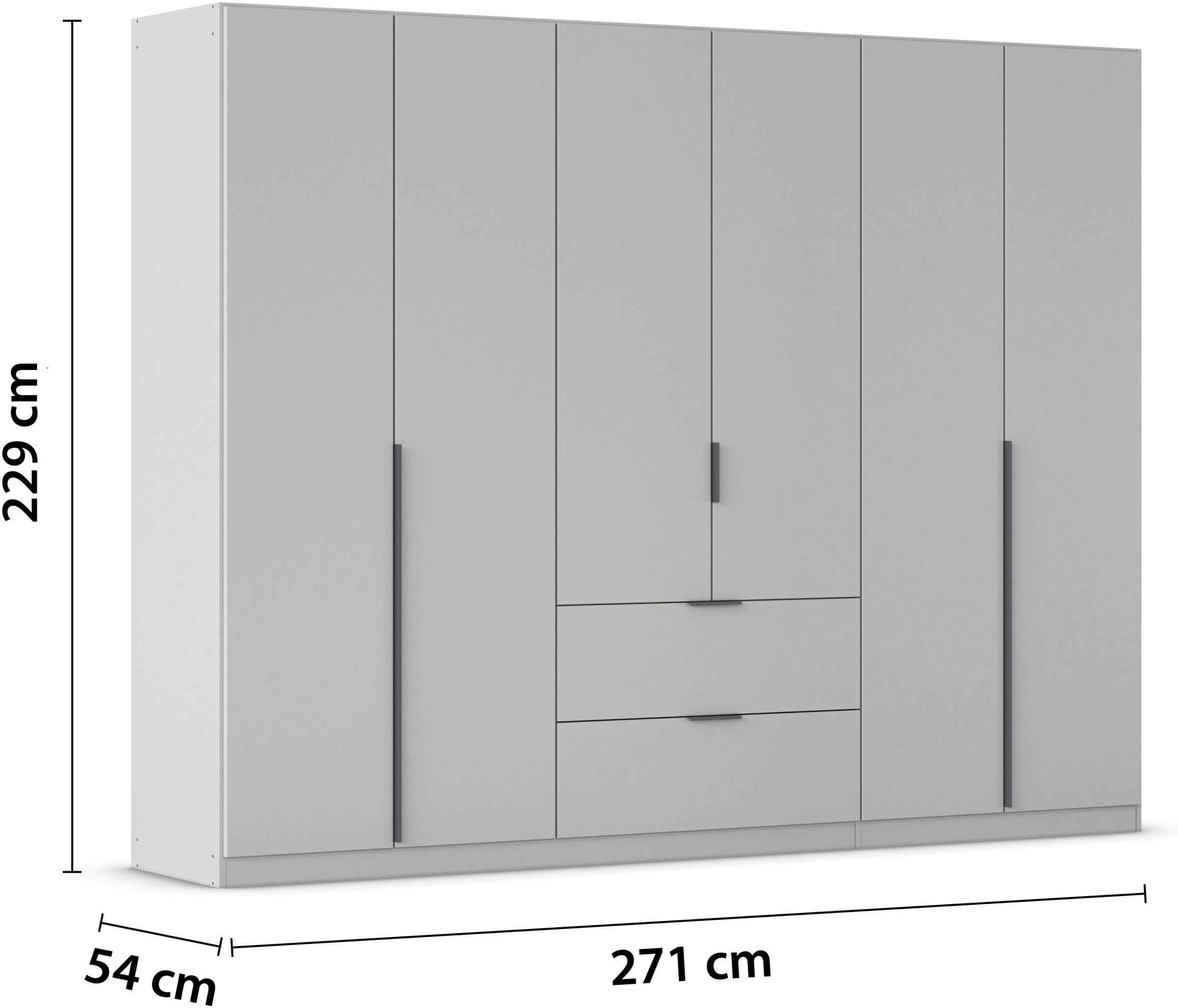 rauch Drehtürenschrank »Kleiderschrank Schrank Garderobe AGORDO mit Dekor- oder Hochglanzfront«, (in zwei Griff-Farben, Breiten 91-360 cm), mit Außenschubkästen, in 7 Breiten und 2 Höhen MADE IN GERMANY