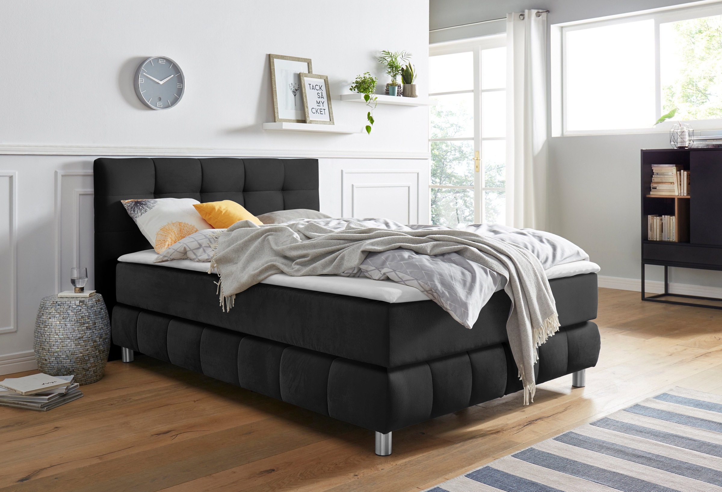 andas Boxspringbett "Salo XXL", in Samtoptik oder Struktur, 6 Breiten in Üb günstig online kaufen