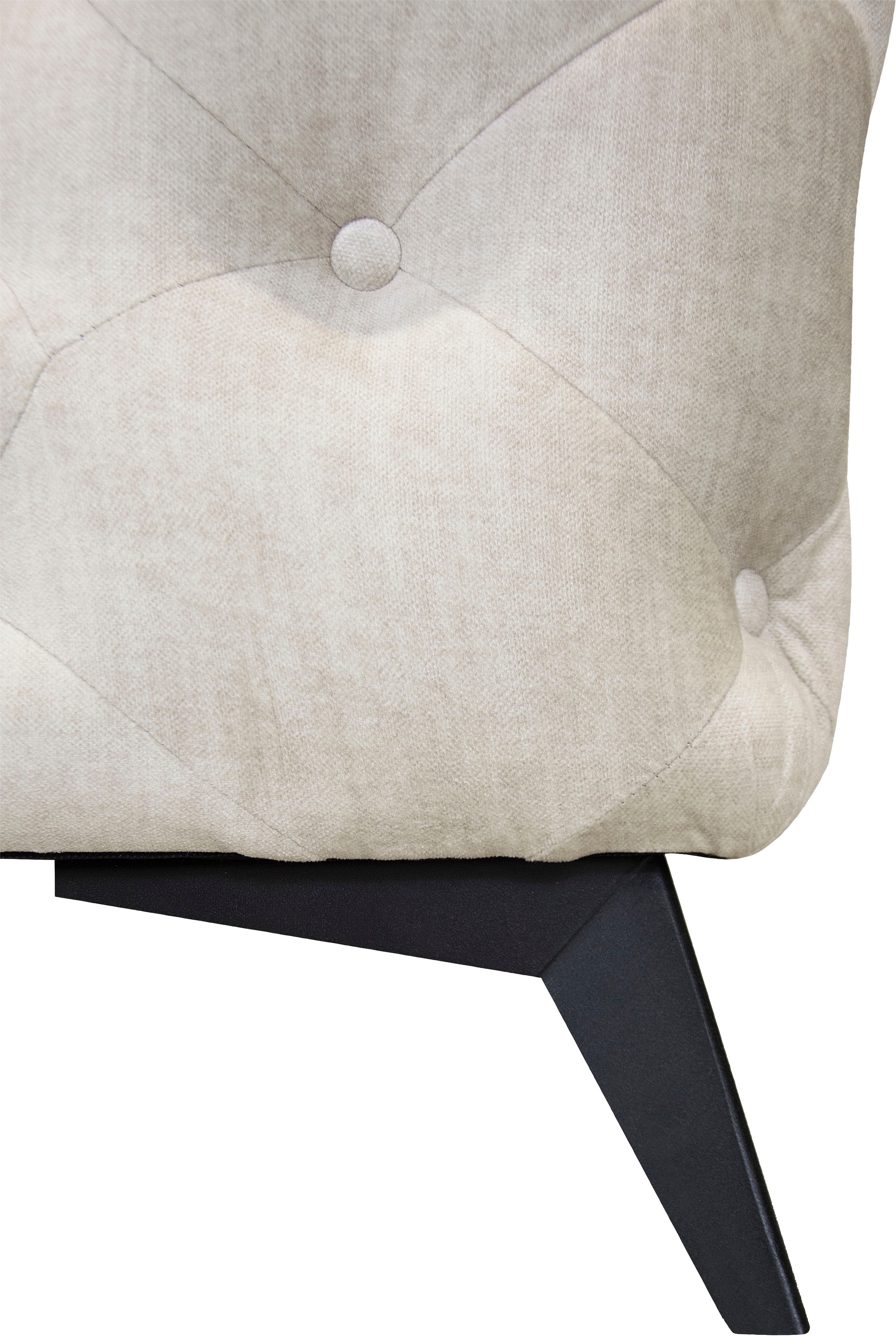 Leonique Chesterfield-Sofa »Ecksofa GLYNIS L-Form mit Wellenunterfederung, Maße B/T/H 323/264/75cm«, aufwändige Knopfheftung, moderne Chesterfield Optik, Fußfarbe wählbar