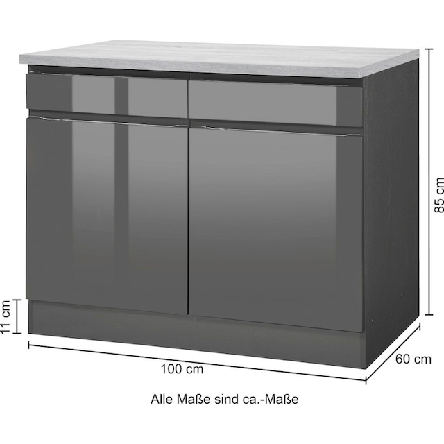 HELD MÖBEL Unterschrank »Virginia«, 100 cm breit, mit 2 Türen und 2  Schubkästen auf Raten bestellen