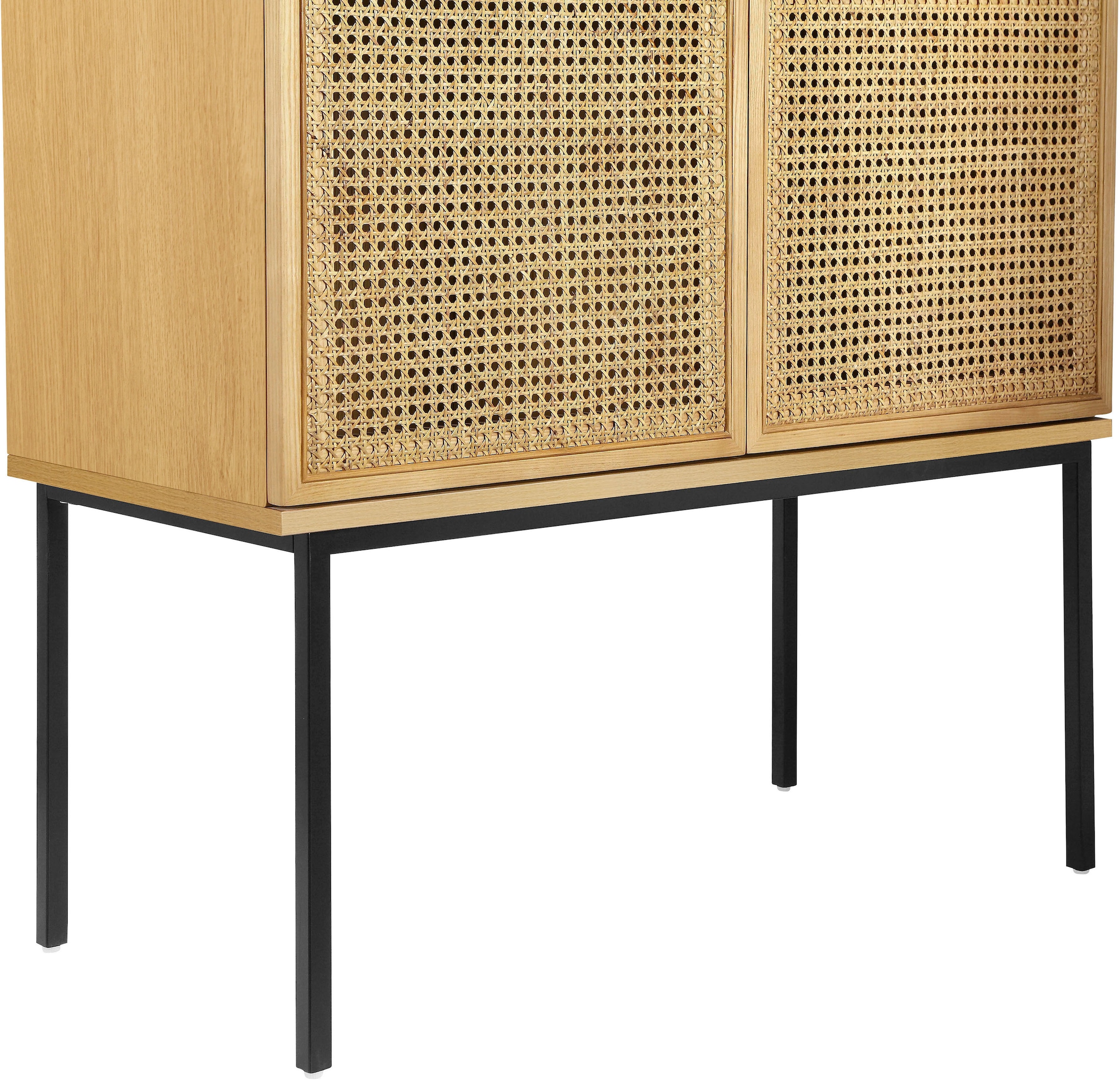 INOSIGN Highboard »Keylea« Eschenholz-Details, robustem Metallgestell, FSC-zertifiziertem Holz