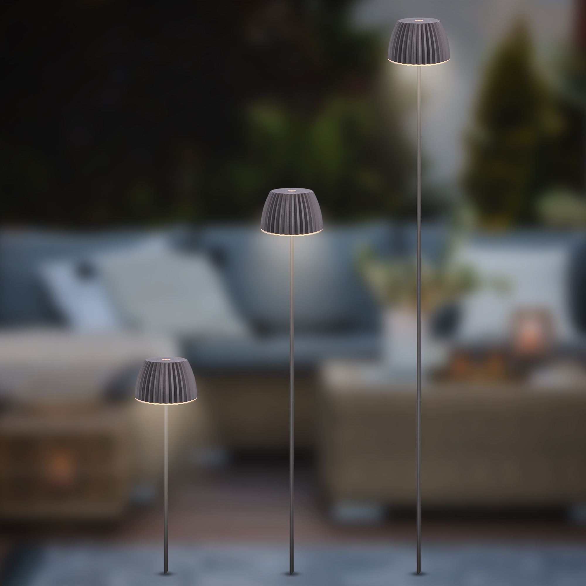Briloner Leuchten LED Außen-Tischleuchte »RIFFLE« LED-Modul 1 Stk. Warmweiß 8,5x80,5 cm, Akku tauschbar, Outdoor, Balkon, Terrasse
