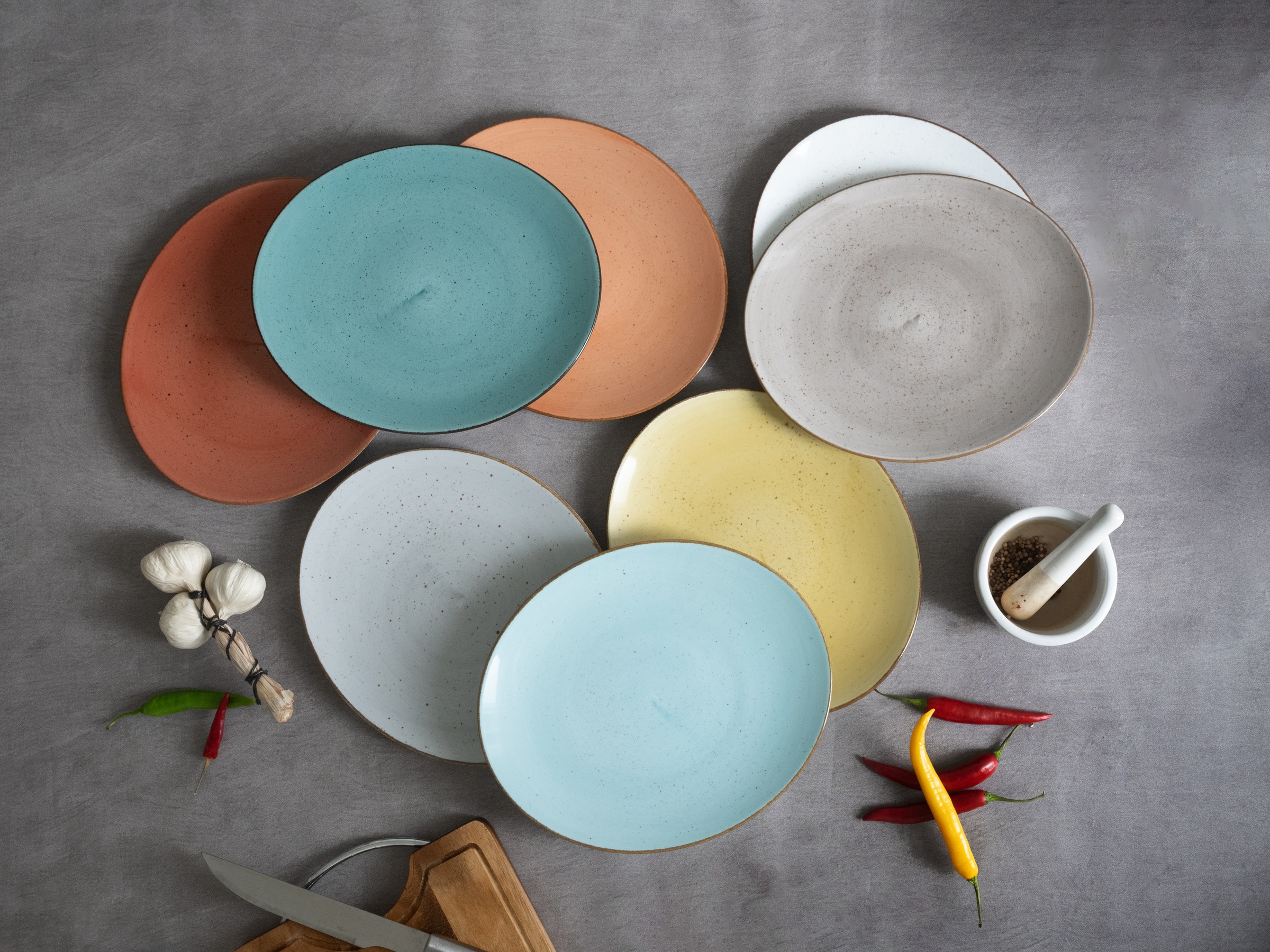 CreaTable Steakteller »Vintage Nature, Teller-Set, 4-tlg.« Naturverbundenes Design, Vielseitig einsetzbar