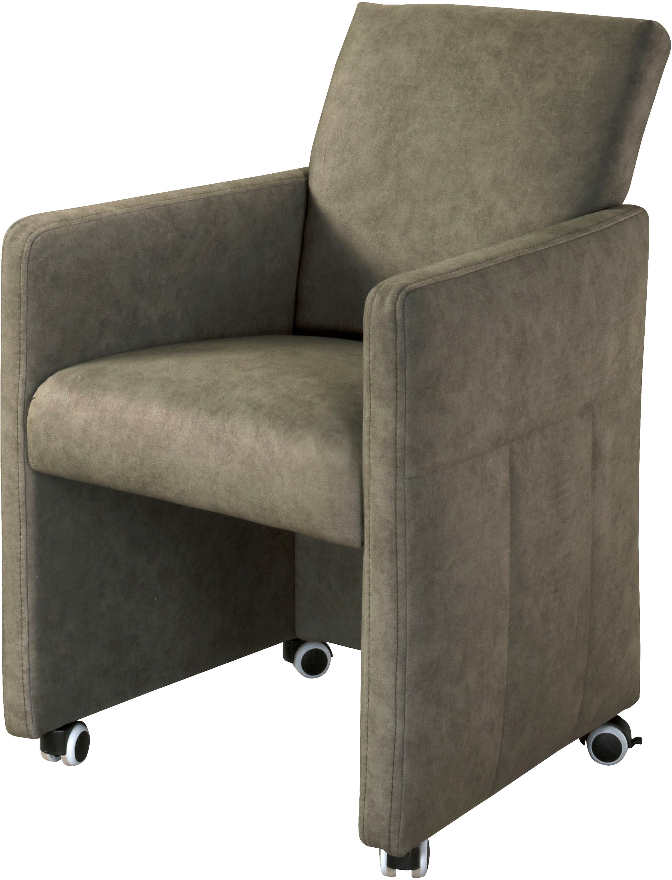 exxpo - sofa fashion Esszimmersessel, Loungesessel auf Rollen, schmale Arml günstig online kaufen
