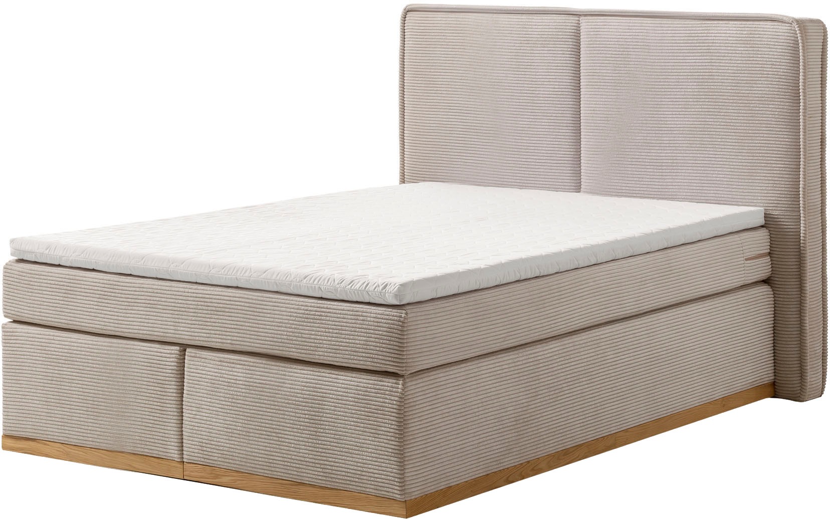 Home affaire Boxspringbett »SHERWOOD Cord Hotelbett, Polsterbett Premiumbett Boxbett«, (Bestseller Otto´s Choice Luxusbett in 4 Breiten), Hochwertiger Cord,weiche Velours-Struktur, mit premium Topper