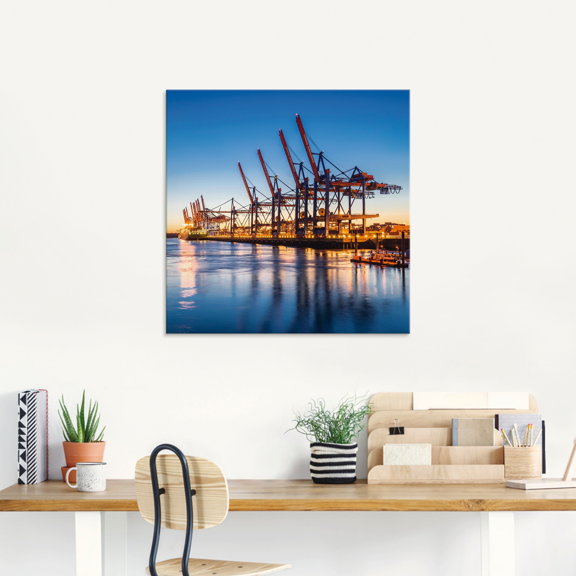 Artland Glasbild »Hamburg Container Terminals«, Deutschland, (1 St.), in ve günstig online kaufen