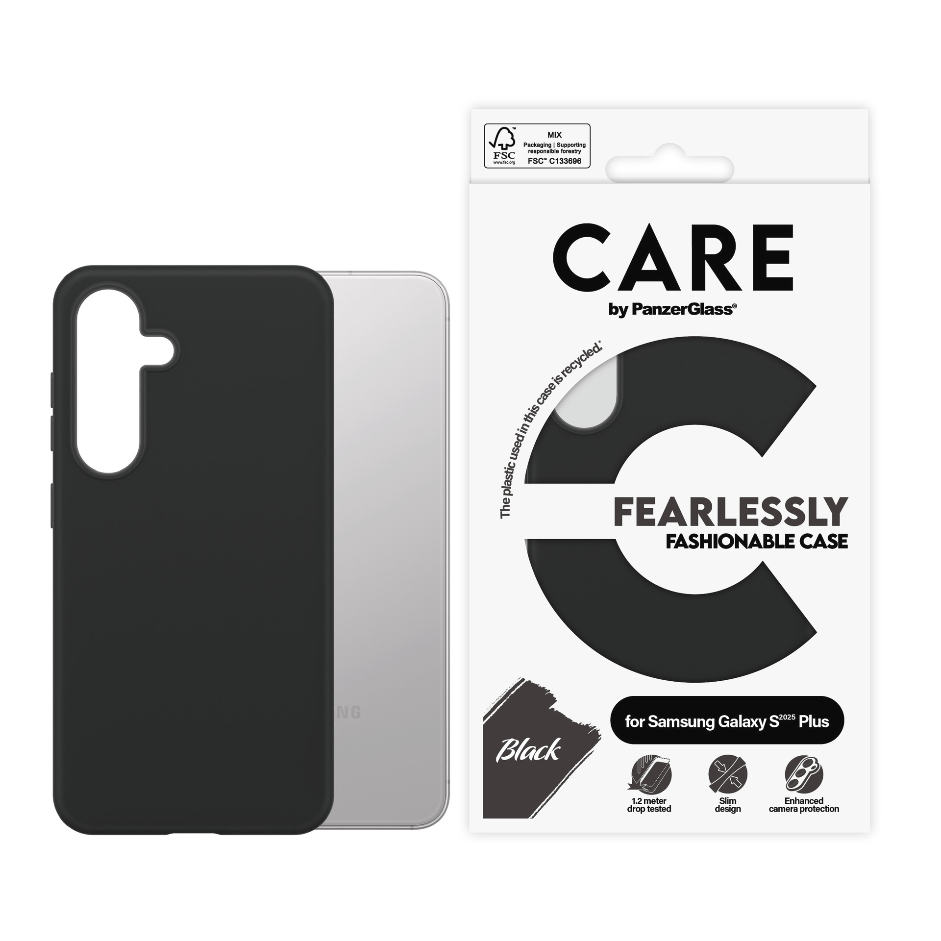 CARE by PanzerGlass Handyhülle »Fearlessly Fashionable Case für Samsung Galaxy S25 Plus«, Backcover, Schutzhülle, Handyschutzhülle, Case, Schutzcase, stoßfest