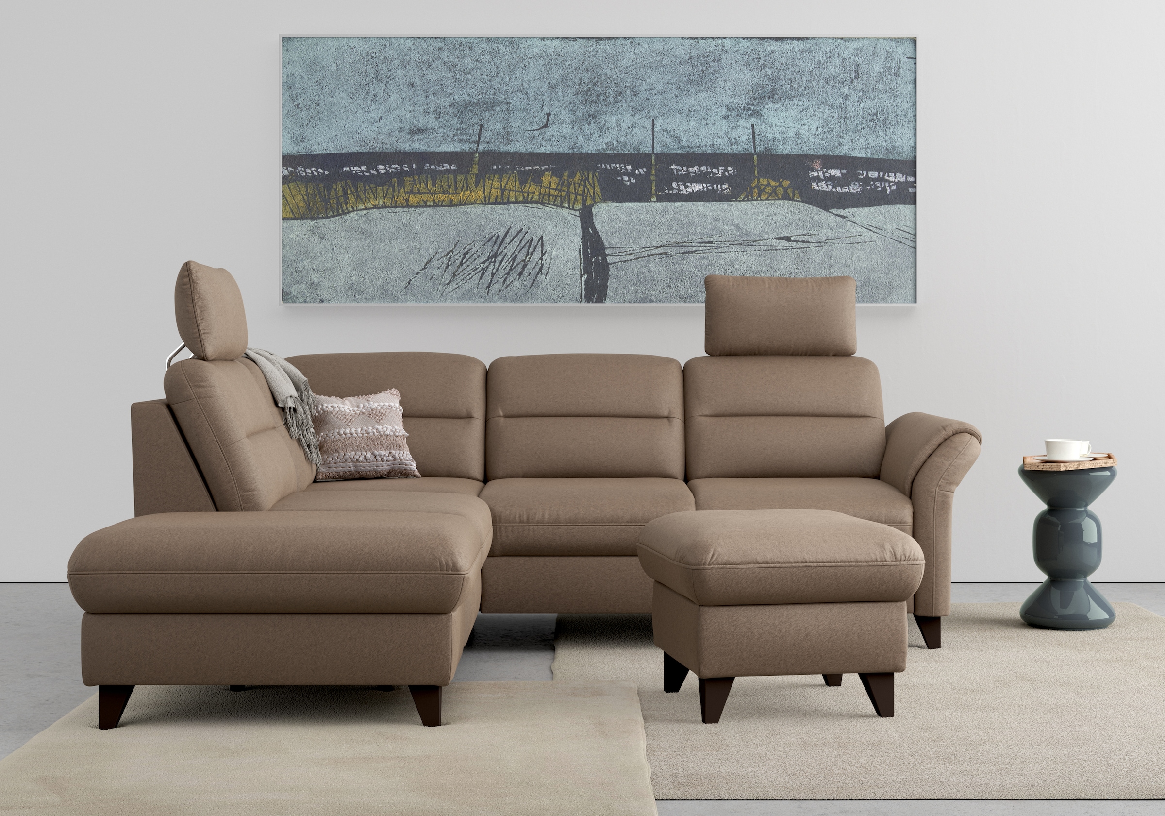 sit&more Ecksofa »Mellum L-Form«, Federkern, wahlweise mit Bettfunktion, St günstig online kaufen