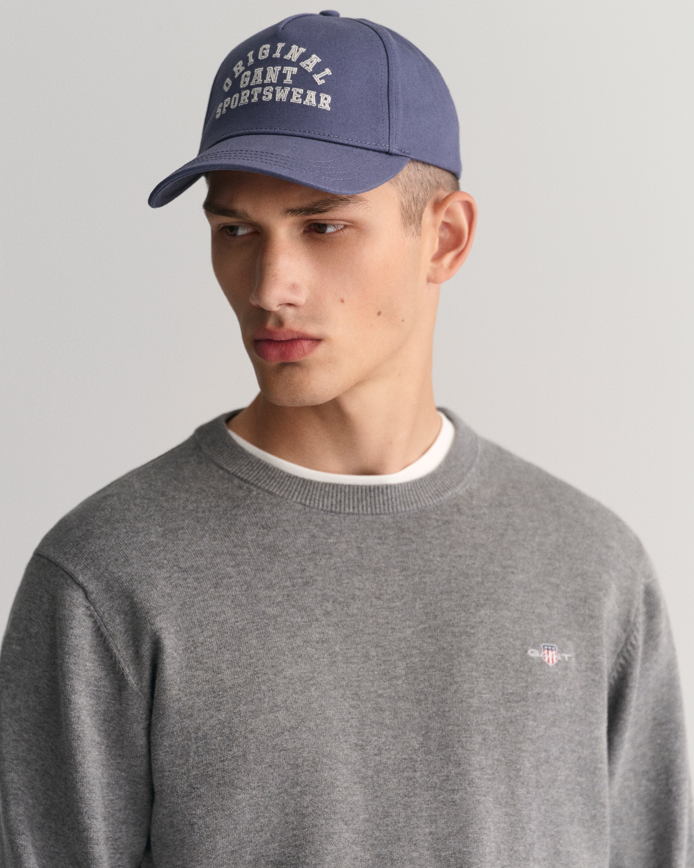 Gant Rundhalspullover »CLASSIC COTTON C-NECK« Premium Strickpullver aus weicher 100% Baumwolle, Übergangspullover