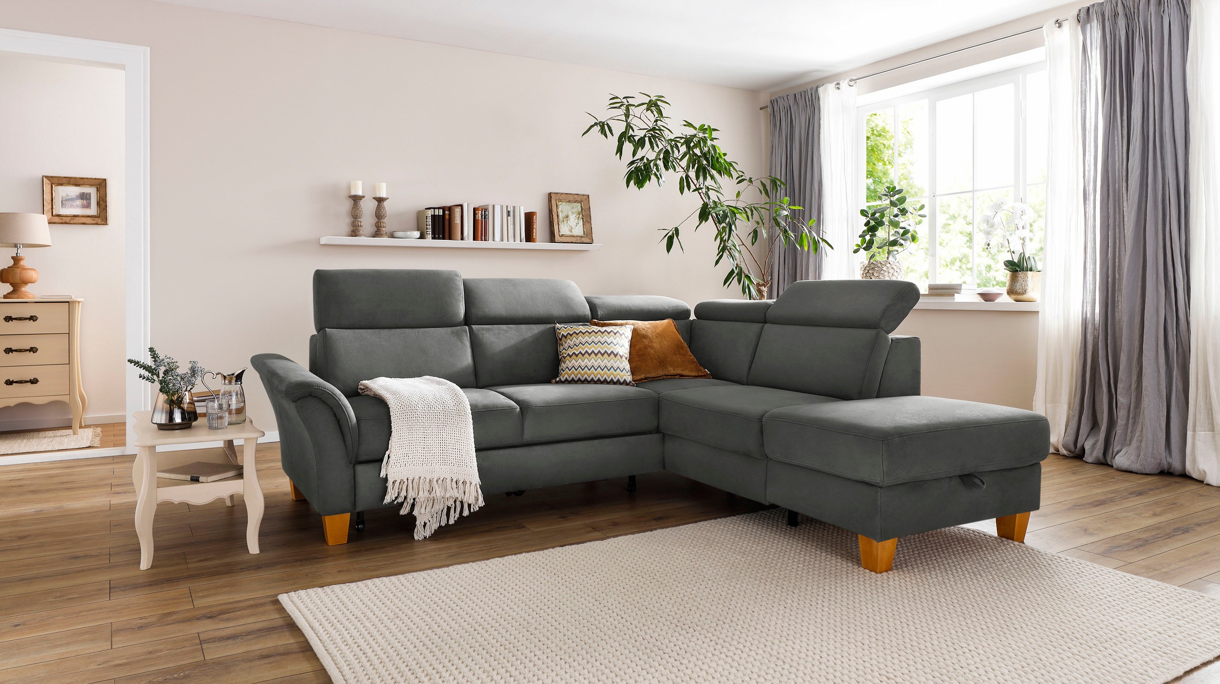 Home affaire Ecksofa »Conville L-Form«, Federkern, wahlweise mit Bettfunkti günstig online kaufen