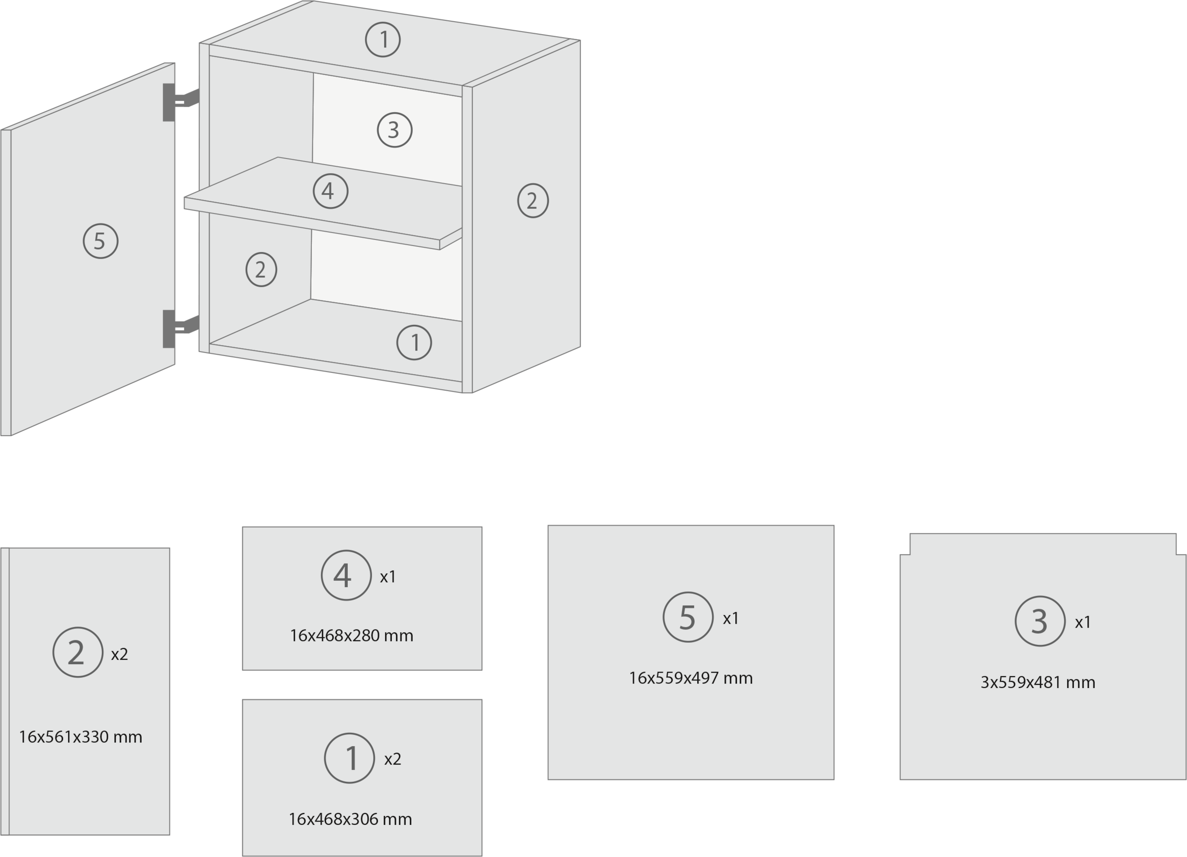 RESPEKTA Hängeschrank »Merle« Breite 50 cm, mit Soft-Close Funktion, Stangengriffe aus Metall