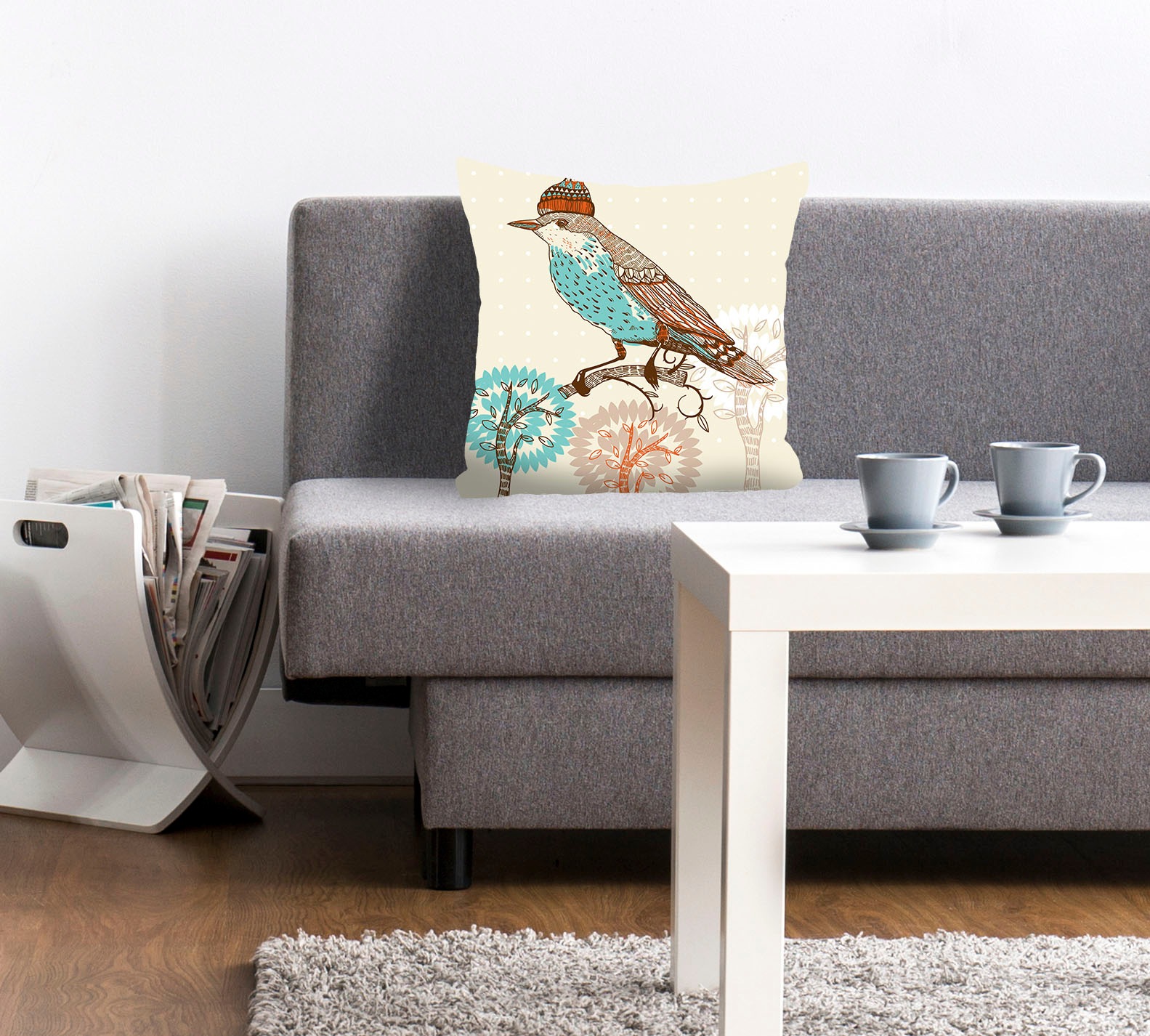 queence Dekokissen »Charly«, Kissenhülle,Vogel,Mütze,Lustig,Winter,Weihnach günstig online kaufen