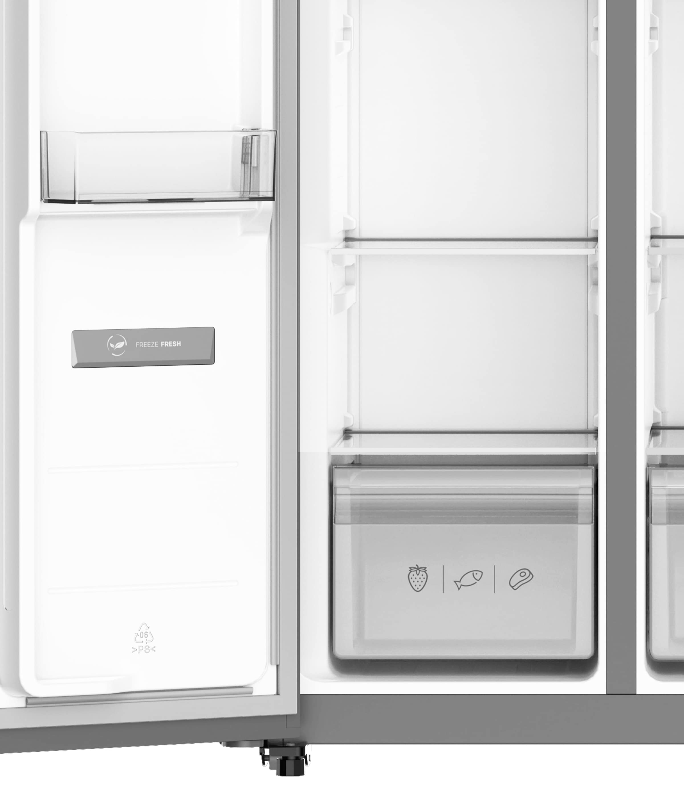 Amica Side-by-Side »SBSN 397 180 E« 179 cm hoch 91 cm breit 535 Liter Nutzinhalt - viel Platz für frische und gefrorene Vorräte