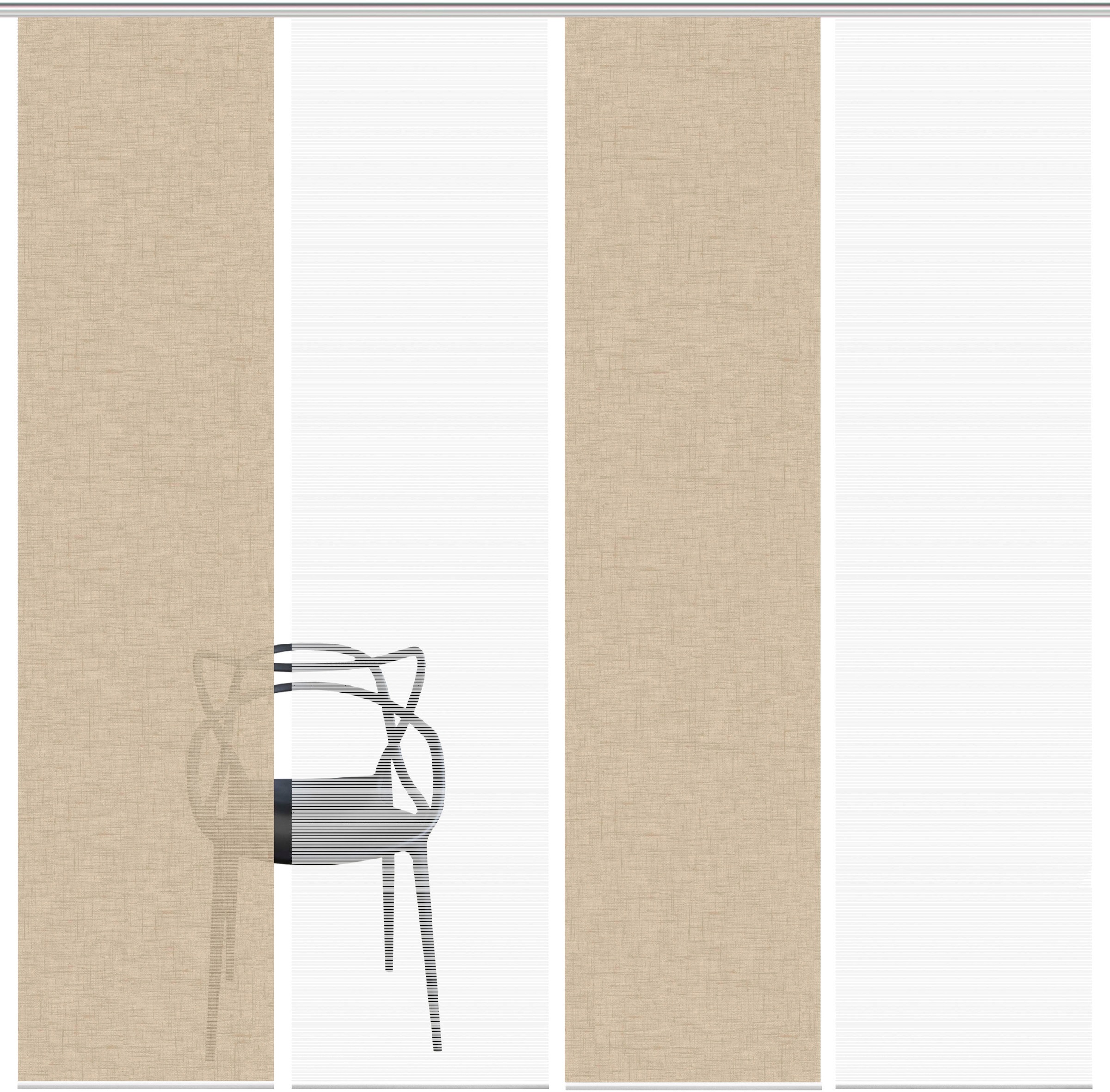 Vision S Schiebegardine »PIVE 4er SET« Paneelwagen 4 Stk. tlg. Schiebevorha günstig online kaufen