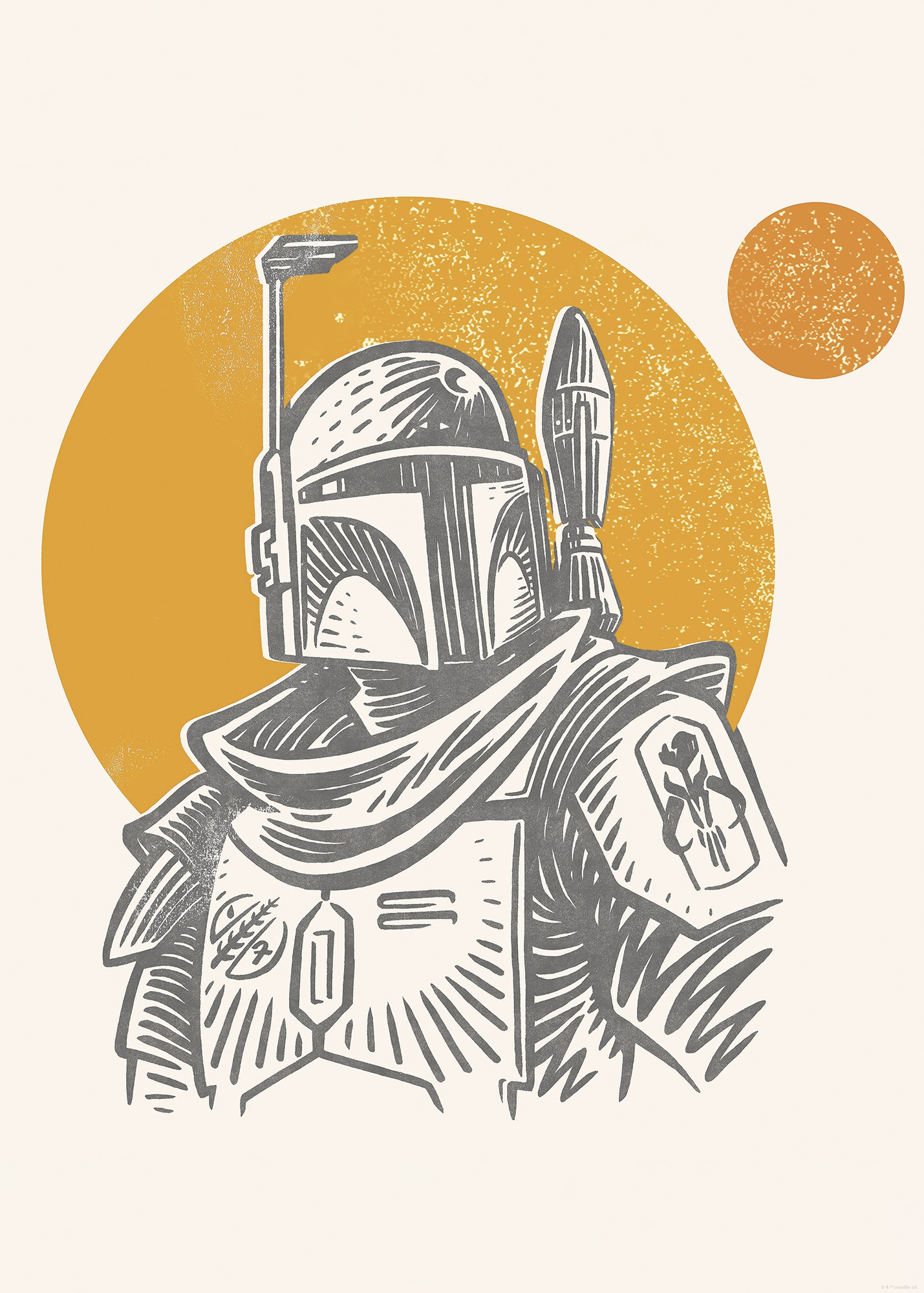 Komar Wandbild »Star Wars Boba Fett Illustration Iconic«, Disney, (Set, 1 St.), 50 x 70 cm (Breite x Höhe) - Kinderzimmer, Dekoration