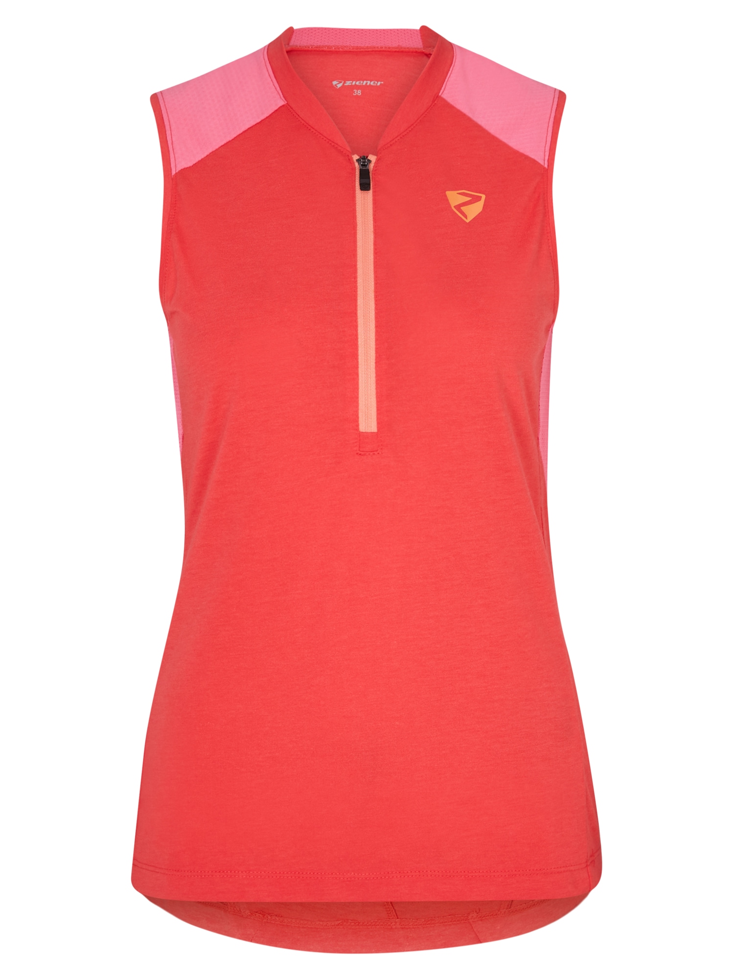 ZIENER Radtrikot »NALERI« cayenne 34 34 Damen Fahrradtrikot halbem Front-Reißverschluss