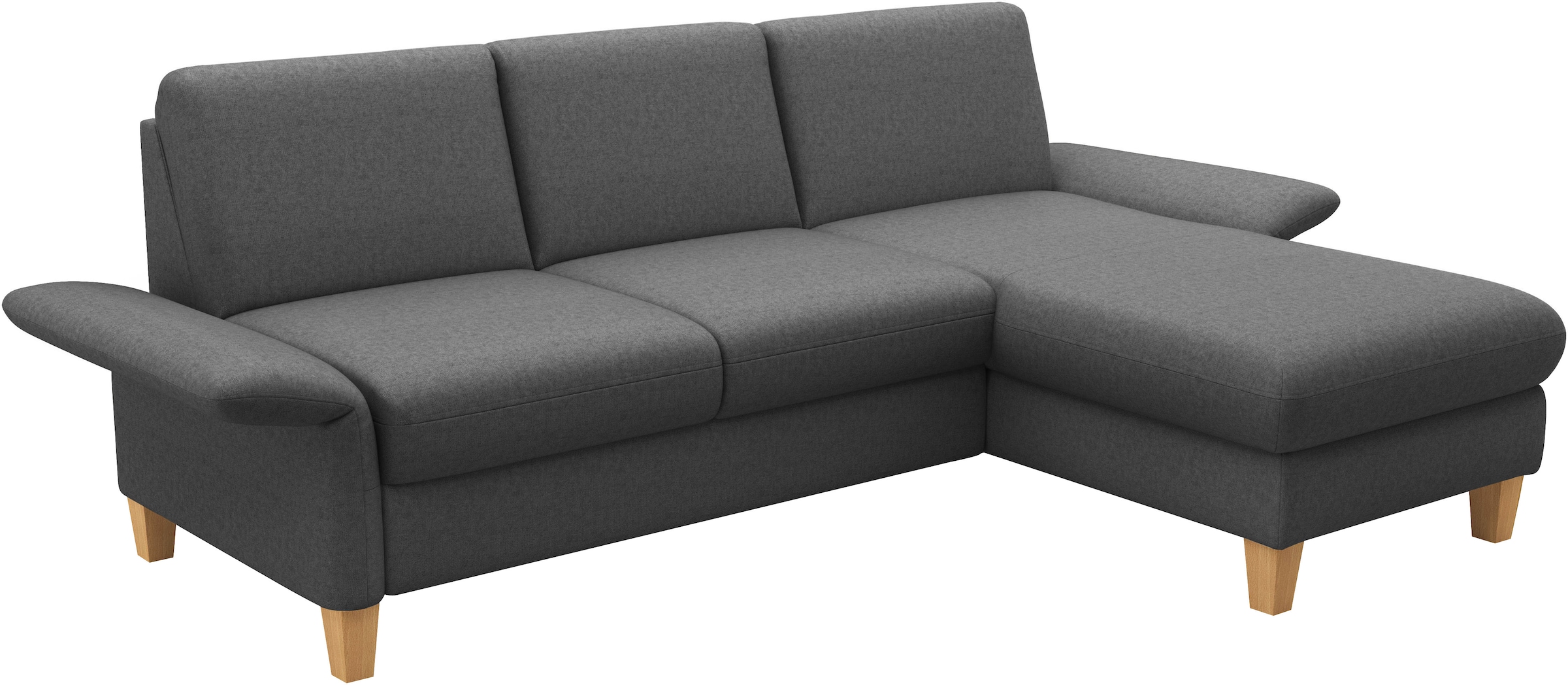 Home affaire Ecksofa »Rochelle«, wahlweise mit Armlverstellung, Klappbett mit Rollen & Bettkasten