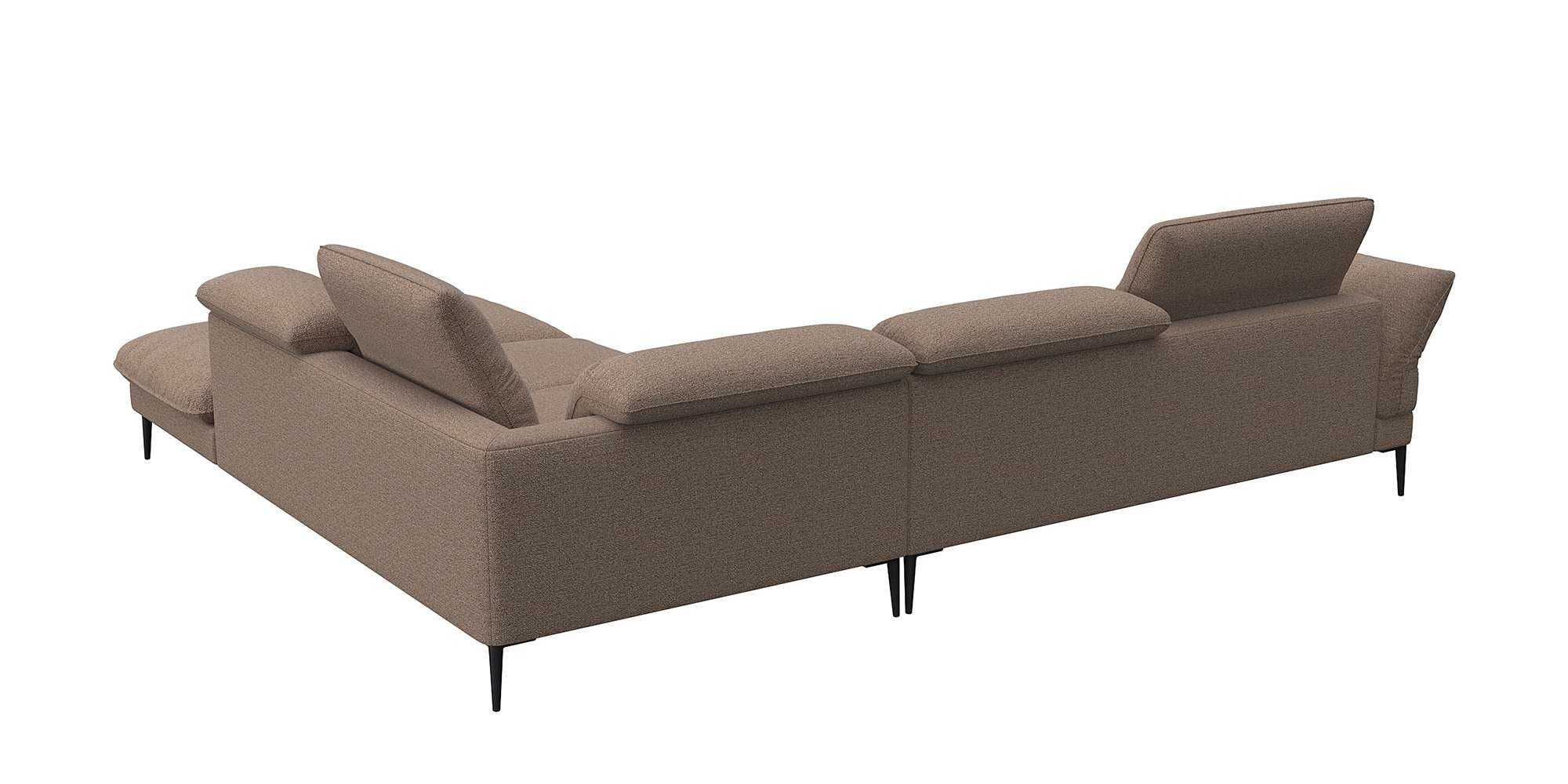 FLEXLUX Ecksofa »Salino, Funktionssofa mit Ottomane, Relaxsofa, Ecksofa«, Sofa mit Arm- und Kopfteil-Verstellungen, Kaltschaum & Stahl-Wellen